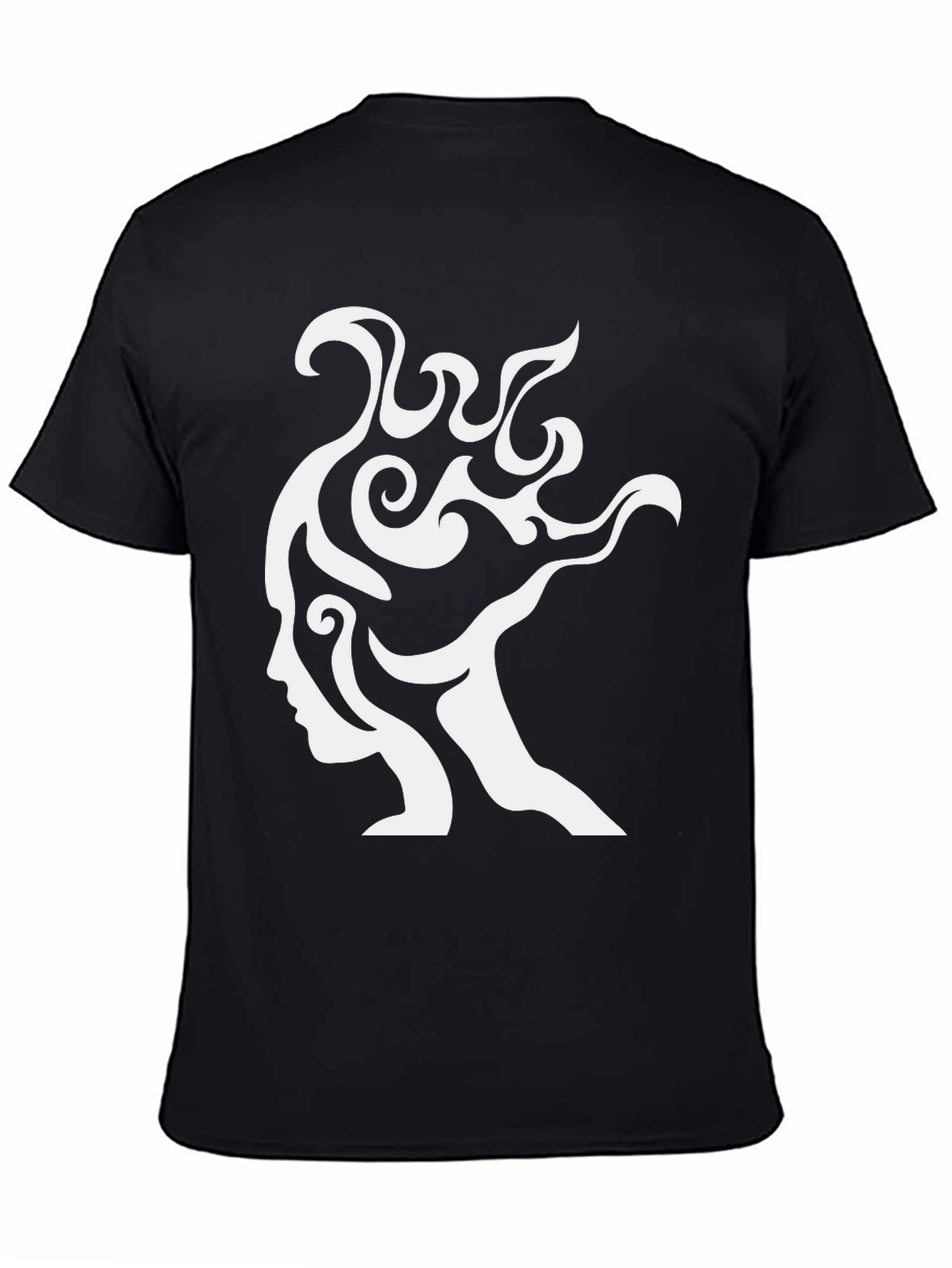 Abstract Silhouette Graphic Tee - Modern Black T-Shirt