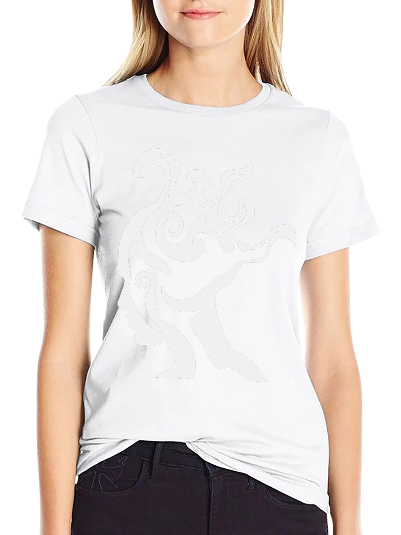Abstract Silhouette Graphic Tee - Modern Black T-Shirt