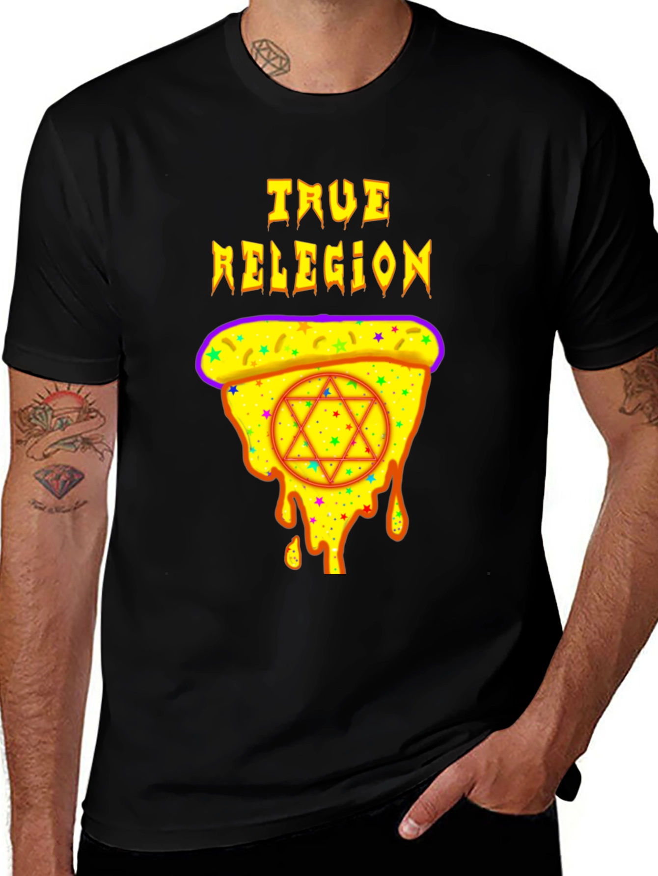 True Religion Pizza Graphic T-Shirt