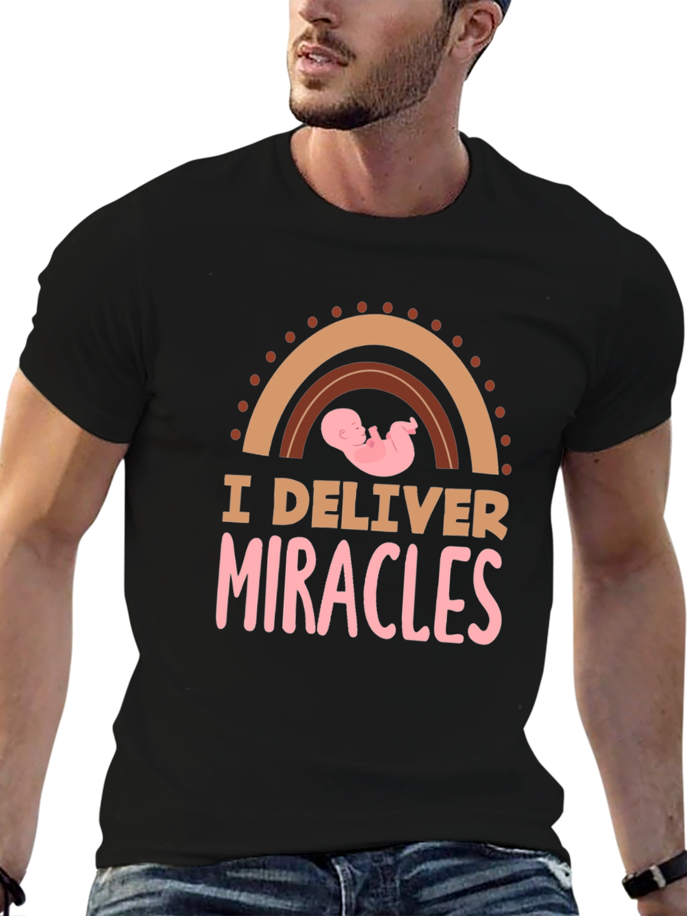 I Deliver Miracles Black T-Shirt