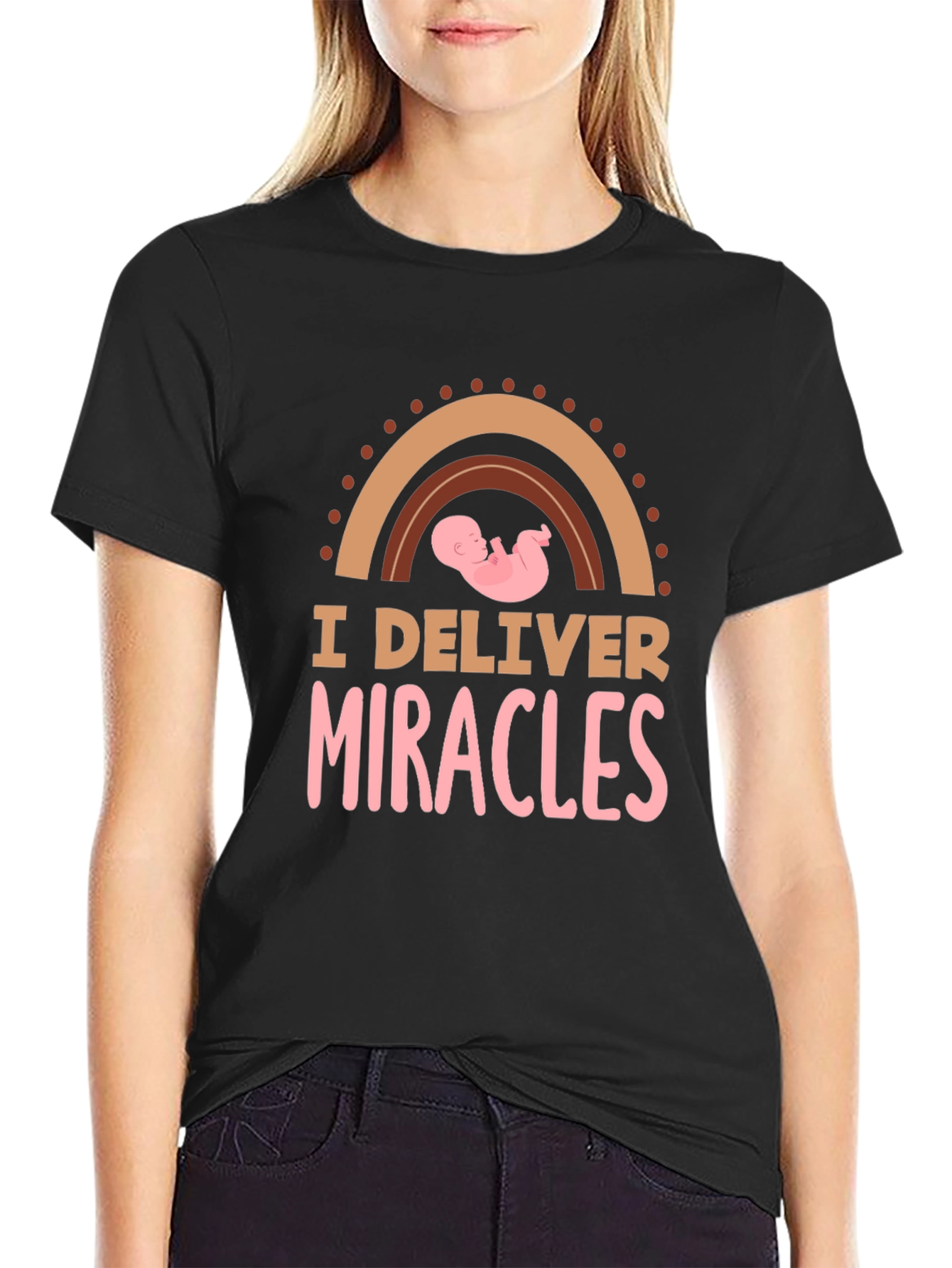 I Deliver Miracles Black T-Shirt