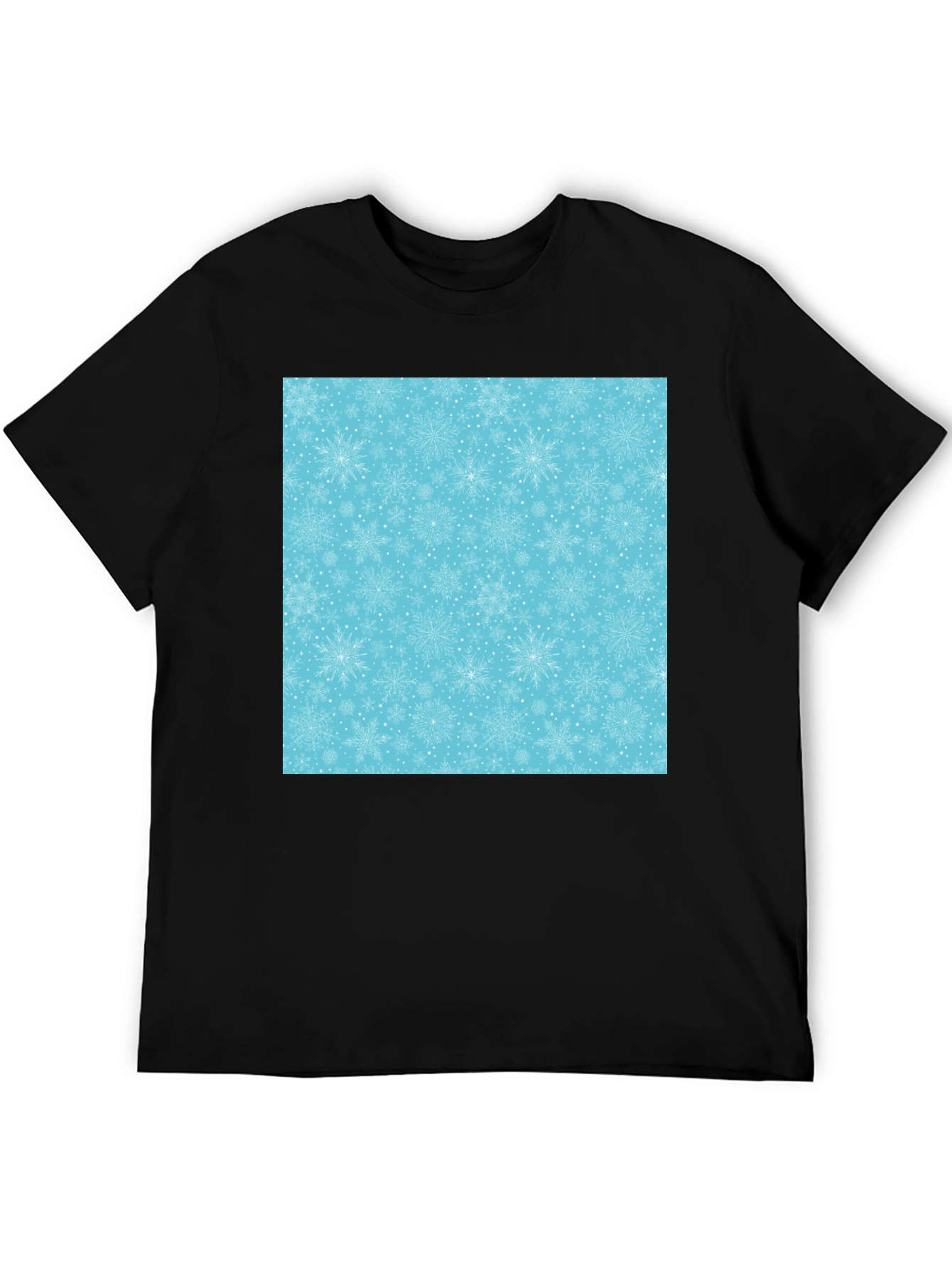 Snowflake Pattern Black Tee