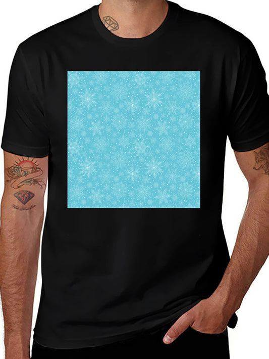 Snowflake Pattern Black Tee