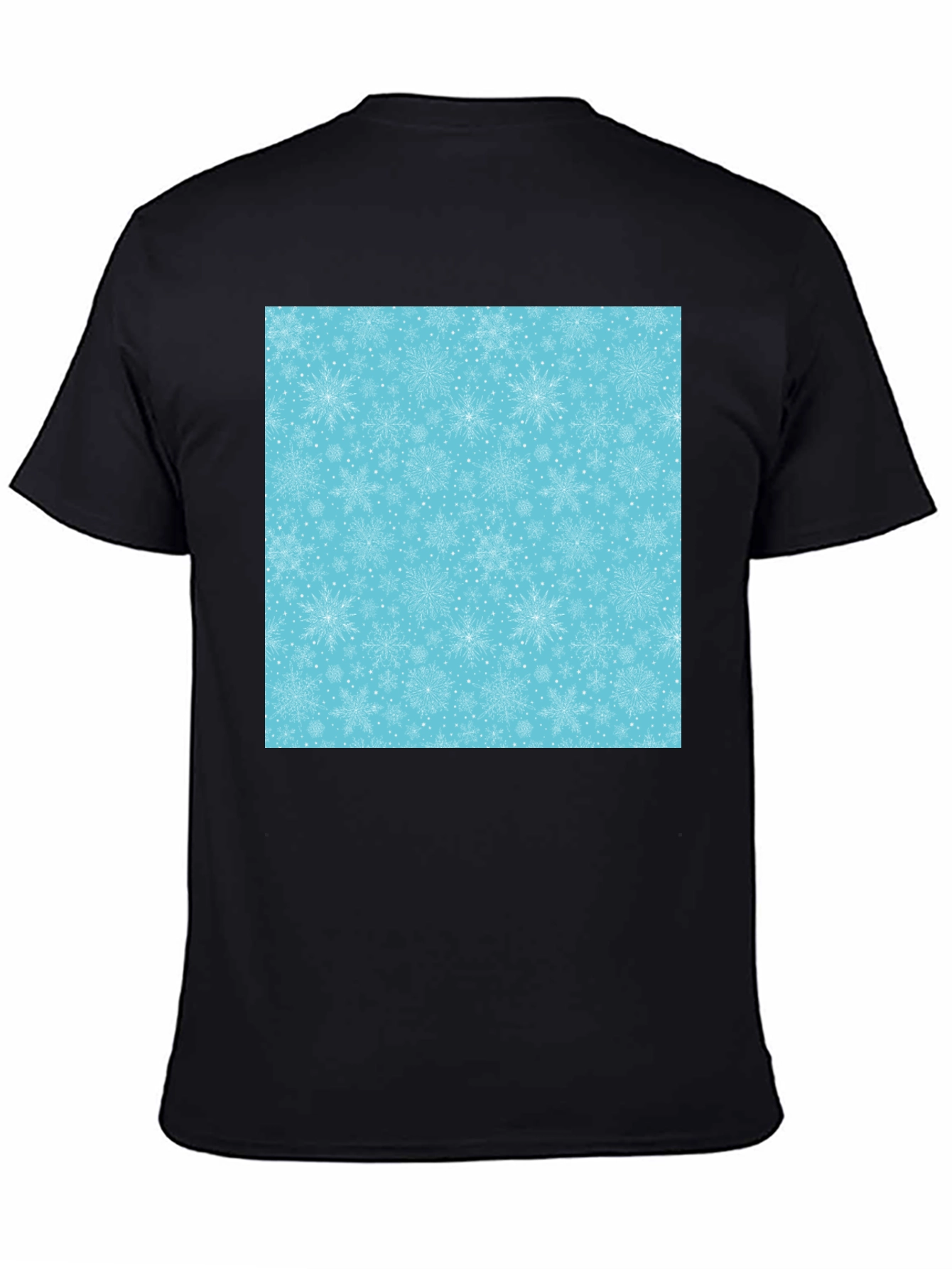 Snowflake Pattern Black Tee