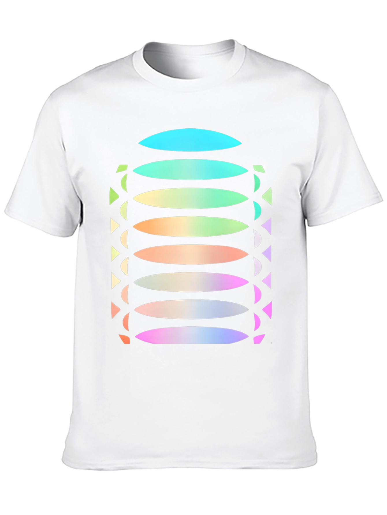 Abstract Gradient Disc Pattern Black Tee