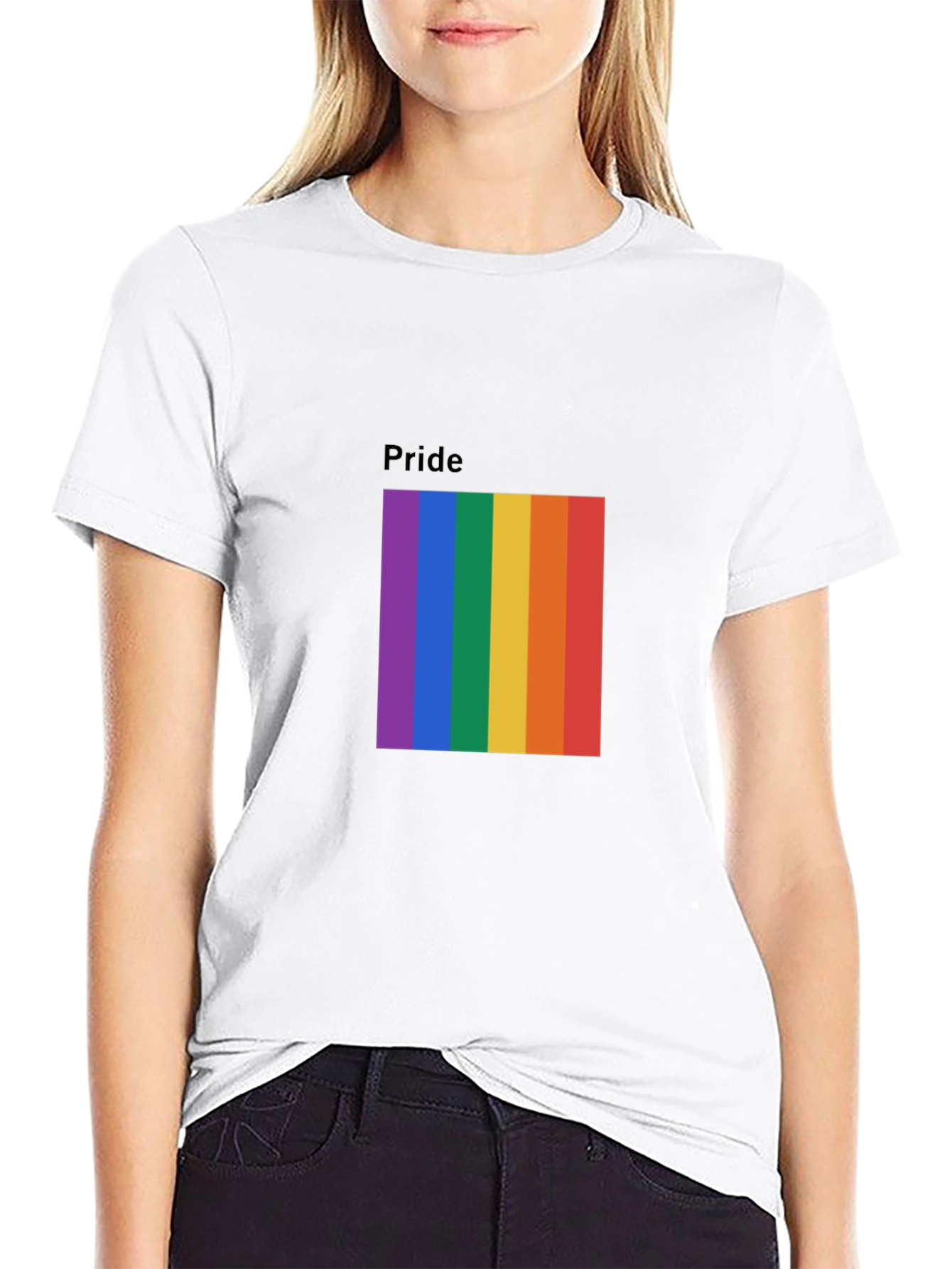 Pride Rainbow Graphic Tee - Black