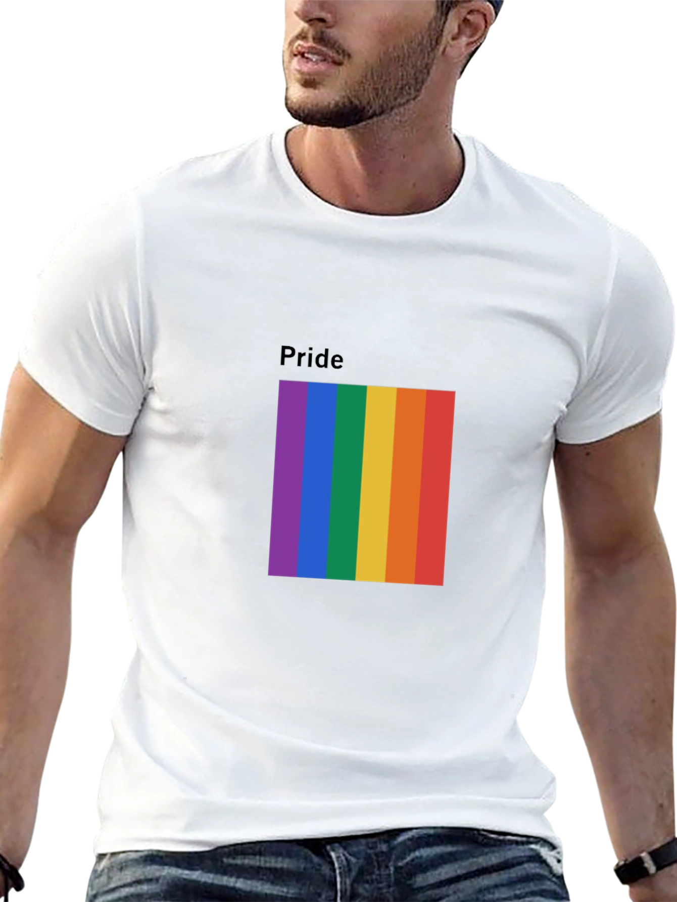 Pride Rainbow Graphic Tee - Black