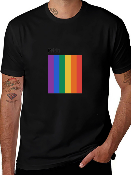 Pride Rainbow Graphic Tee - Black
