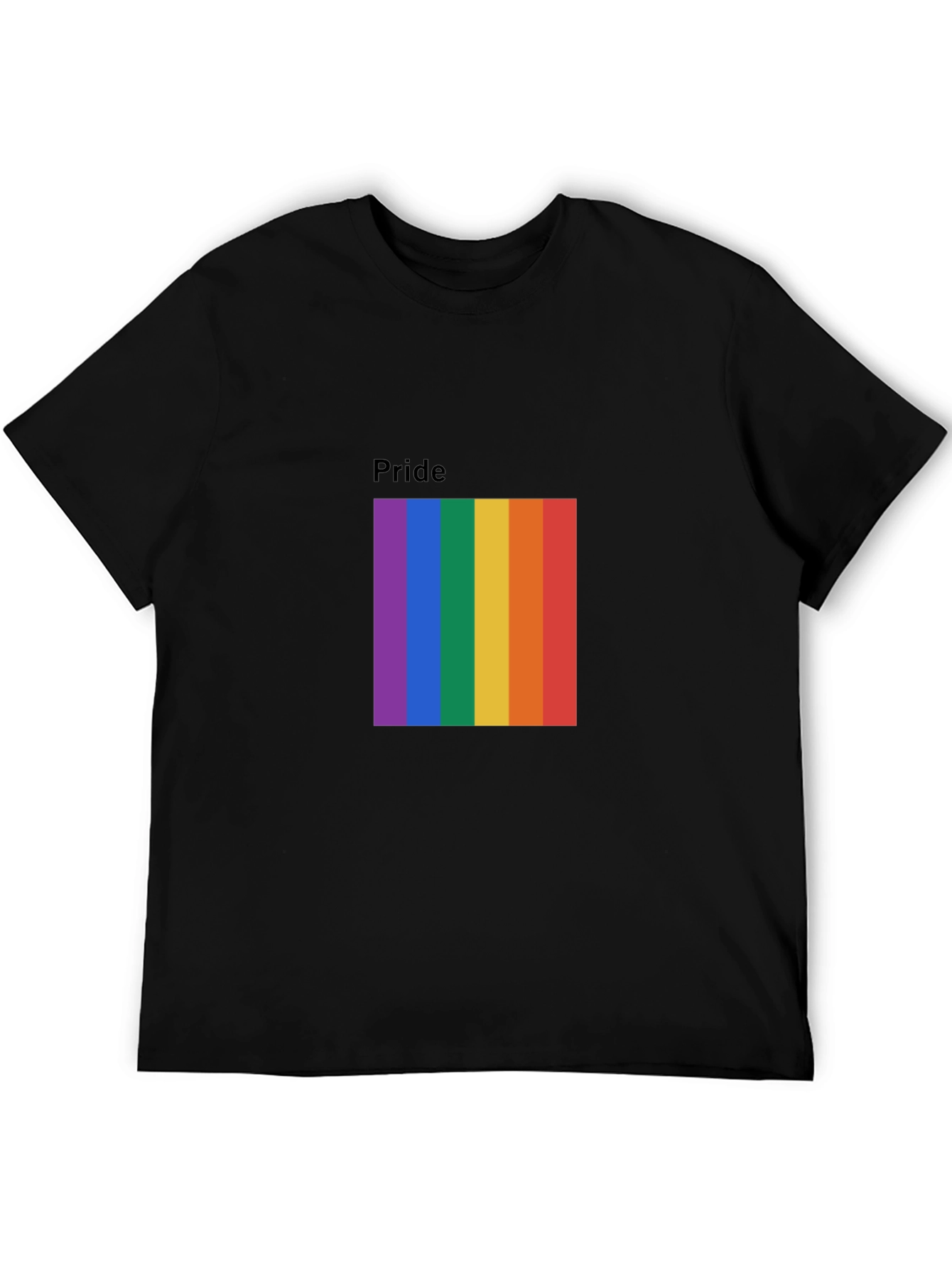 Pride Rainbow Graphic Tee - Black