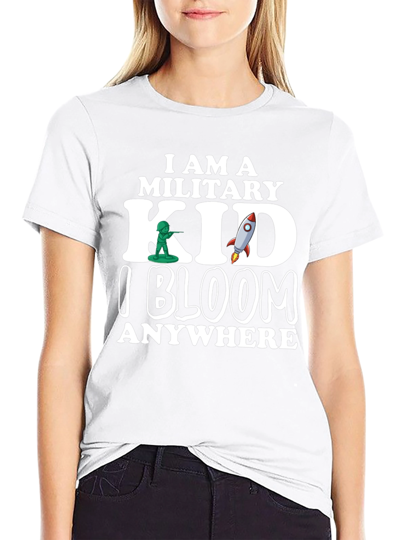Military Kid T-Shirt - I Bloom Anywhere