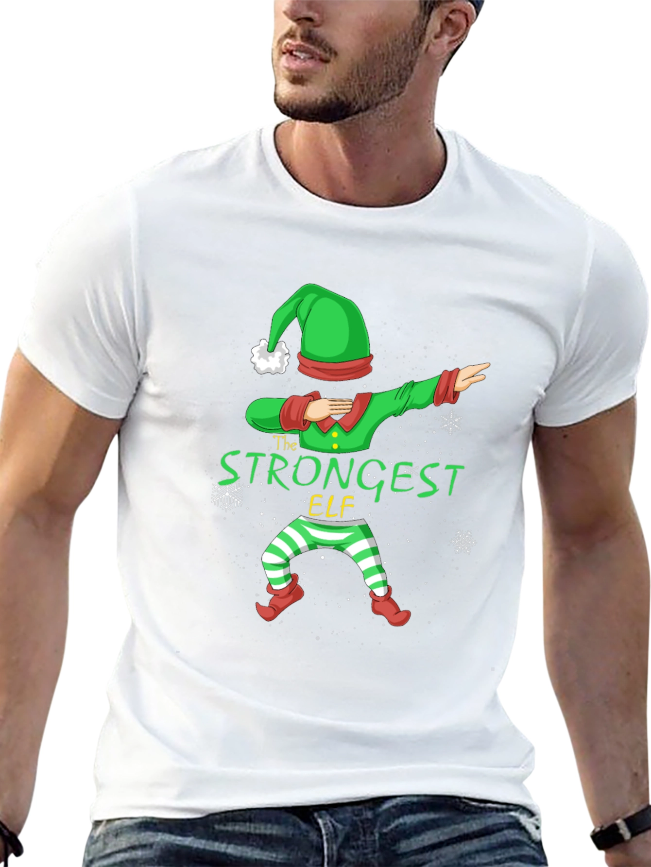 Strongest Elf Christmas Dabbing T-Shirt