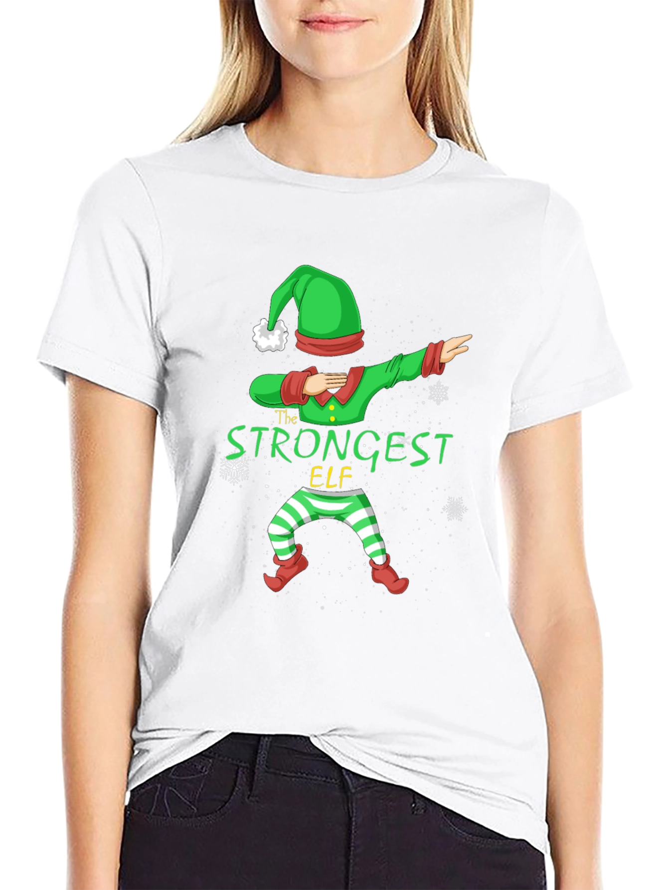 Strongest Elf Christmas Dabbing T-Shirt