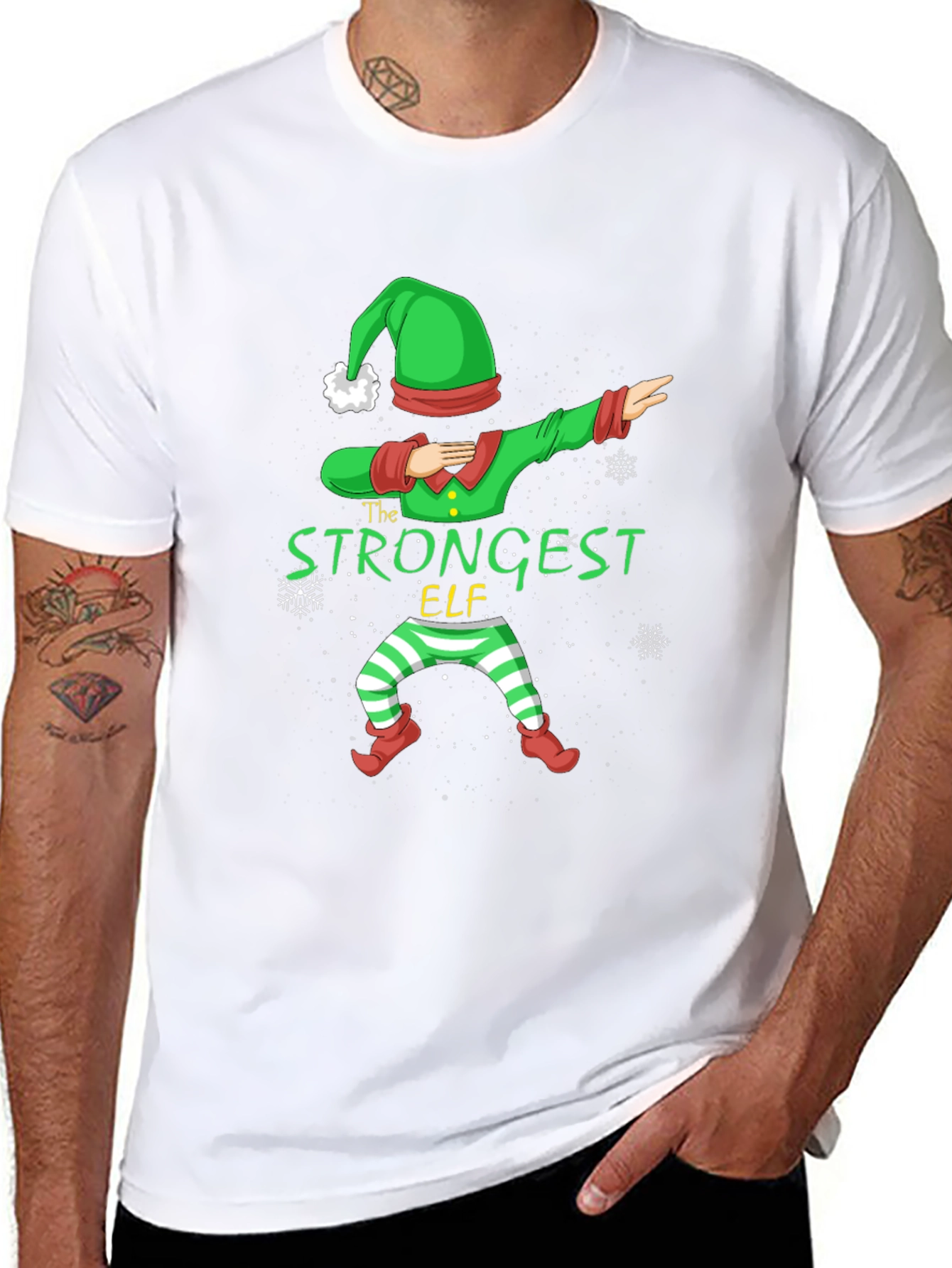 Strongest Elf Christmas Dabbing T-Shirt