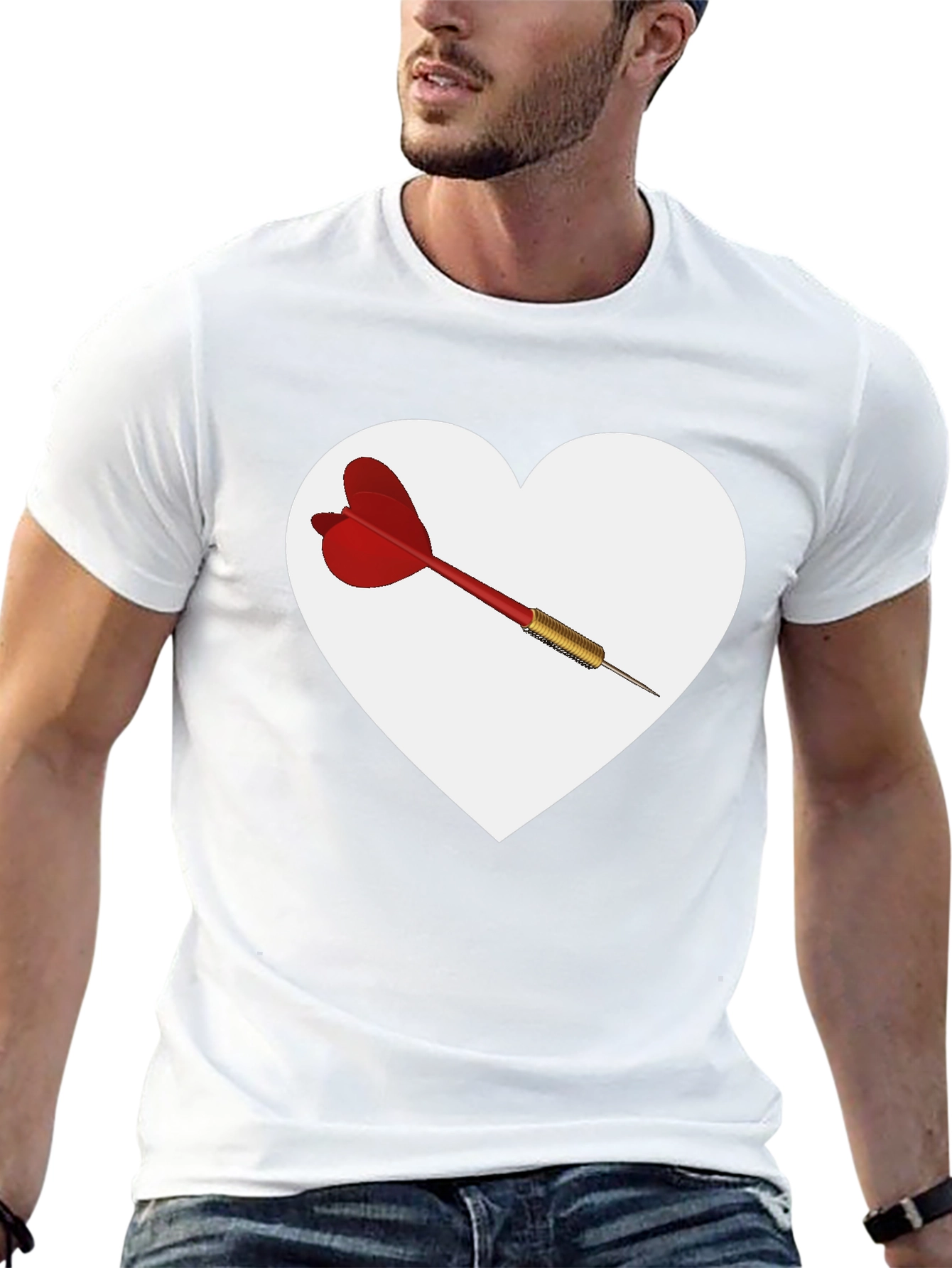 Heart Dart Graphic Tee - Unique Design