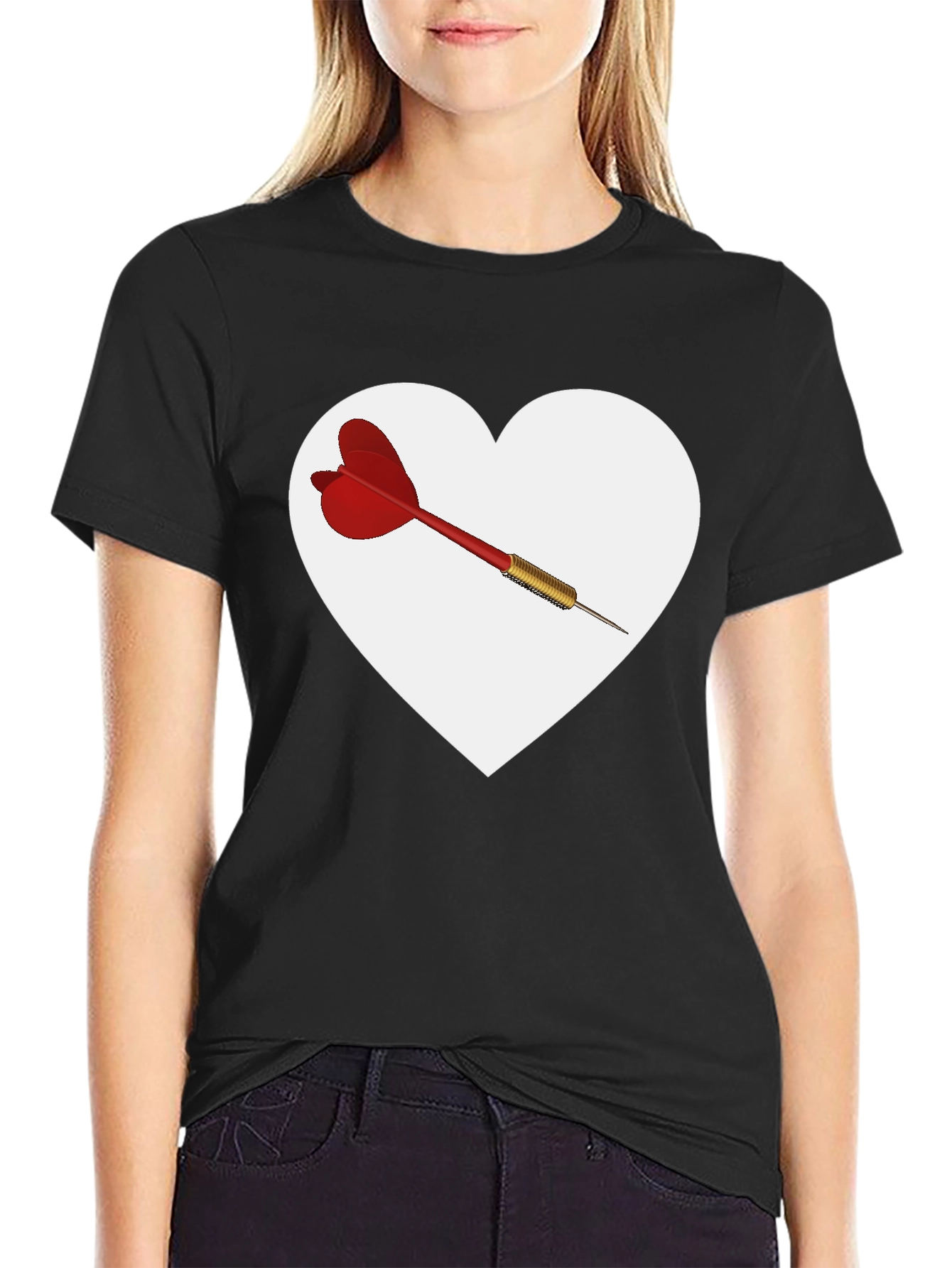 Heart Dart Graphic Tee - Unique Design