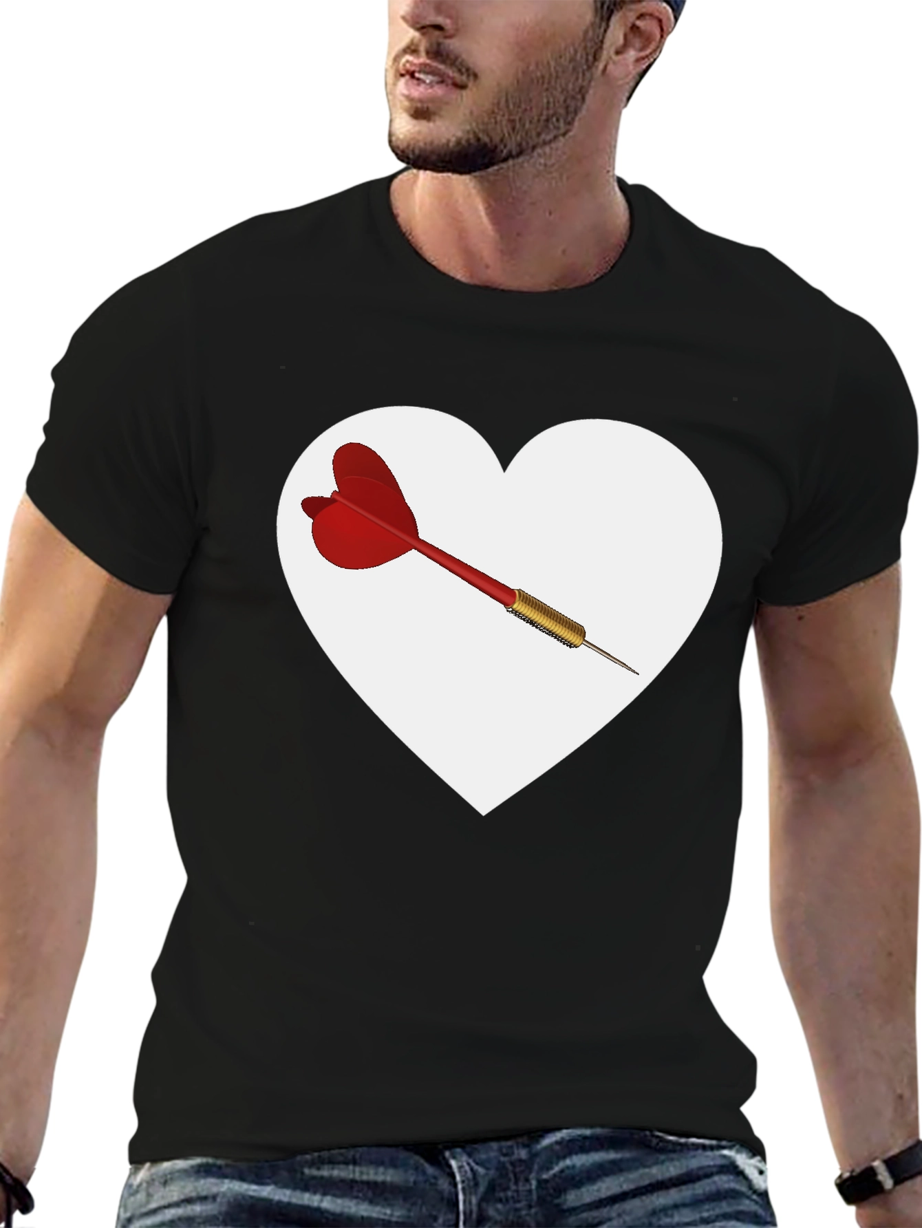 Heart Dart Graphic Tee - Unique Design