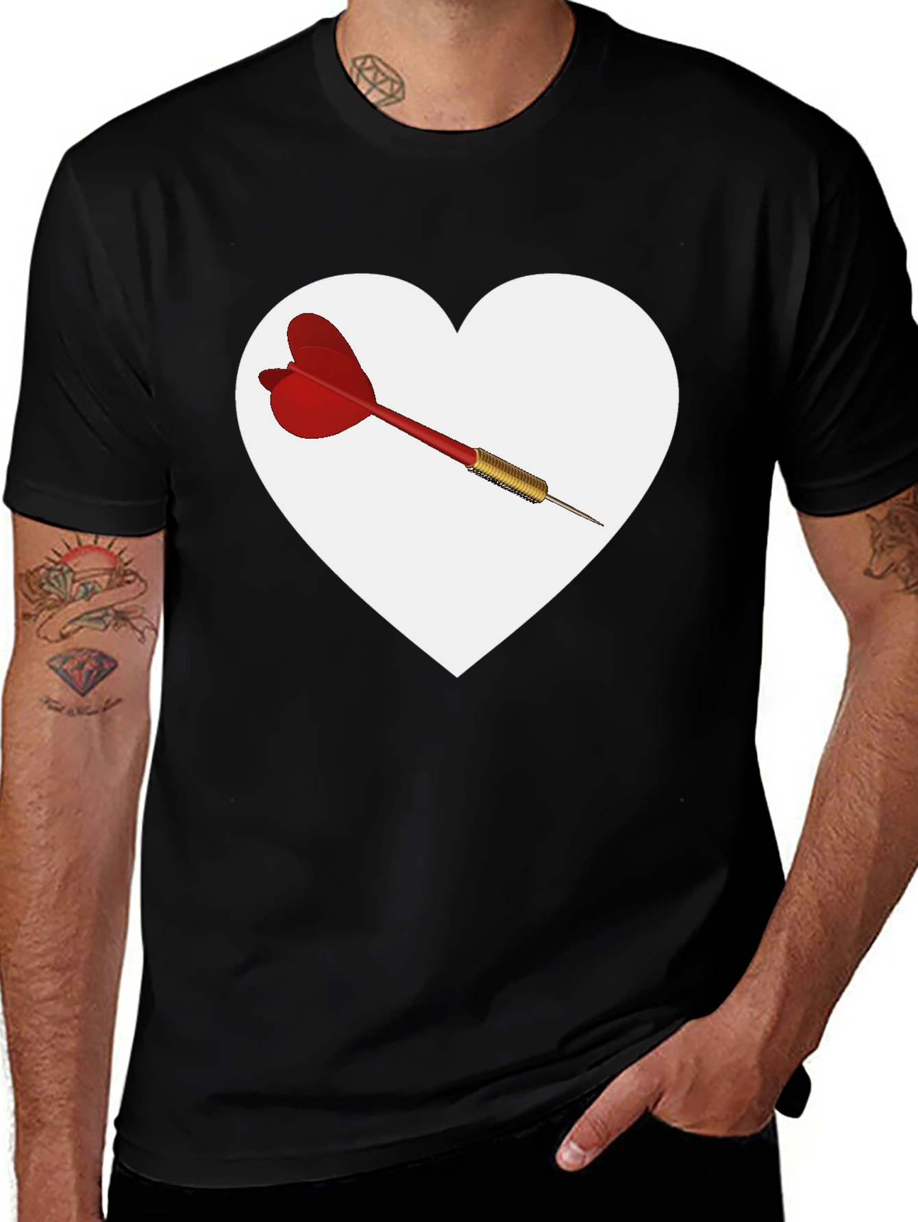 Heart Dart Graphic Tee - Unique Design