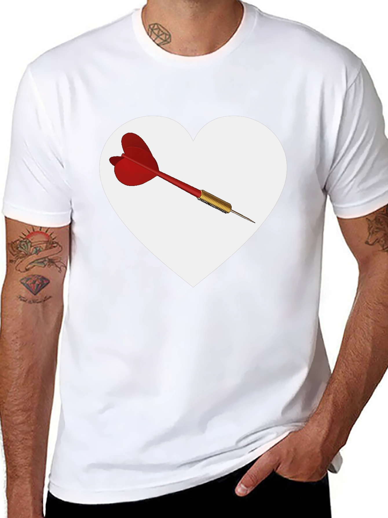 Heart Dart Graphic Tee - Unique Design
