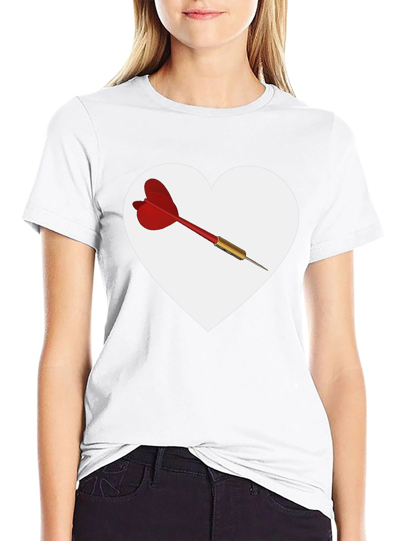 Heart Dart Graphic Tee - Unique Design