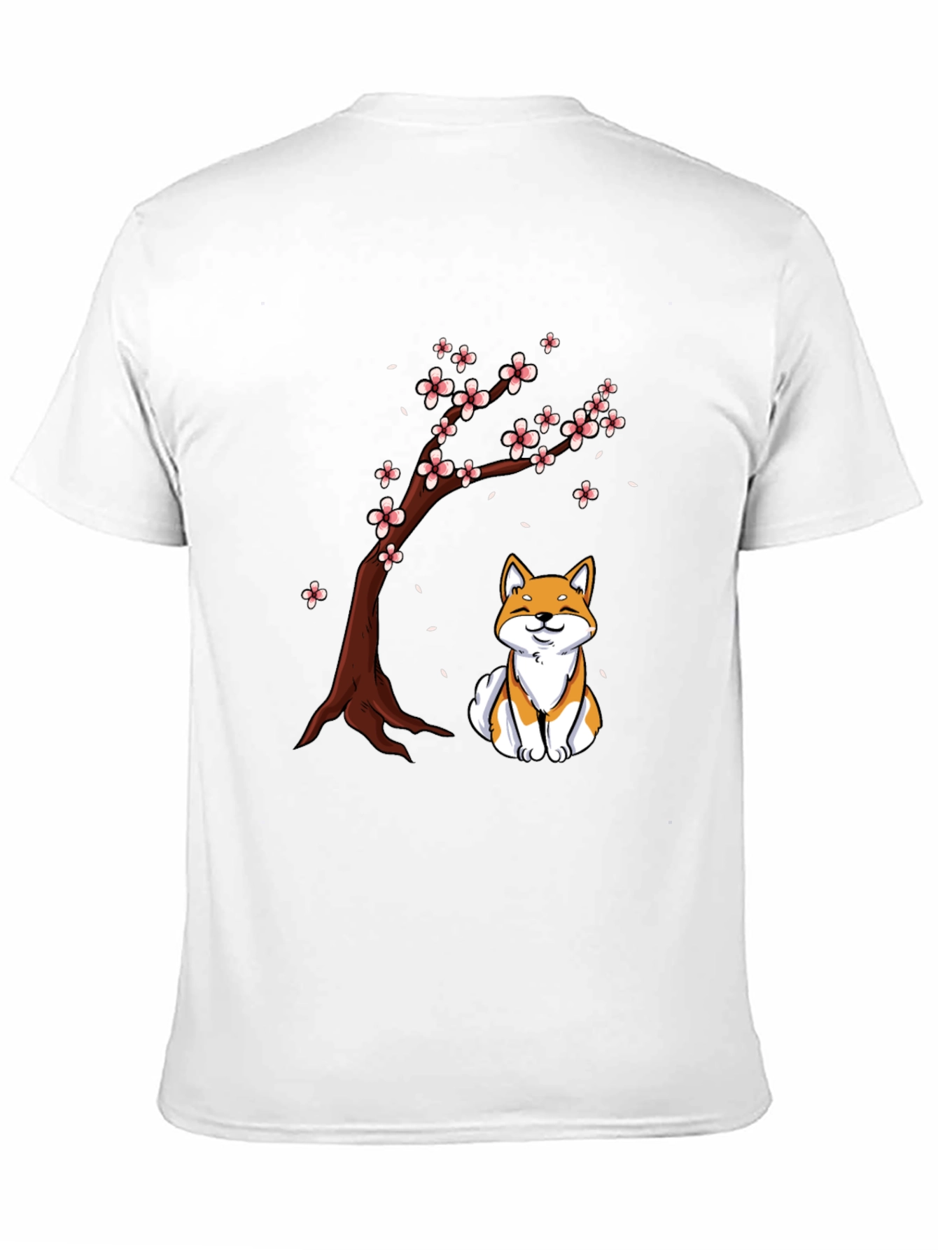 Shiba Inu Under Sakura Tree Graphic T-Shirt