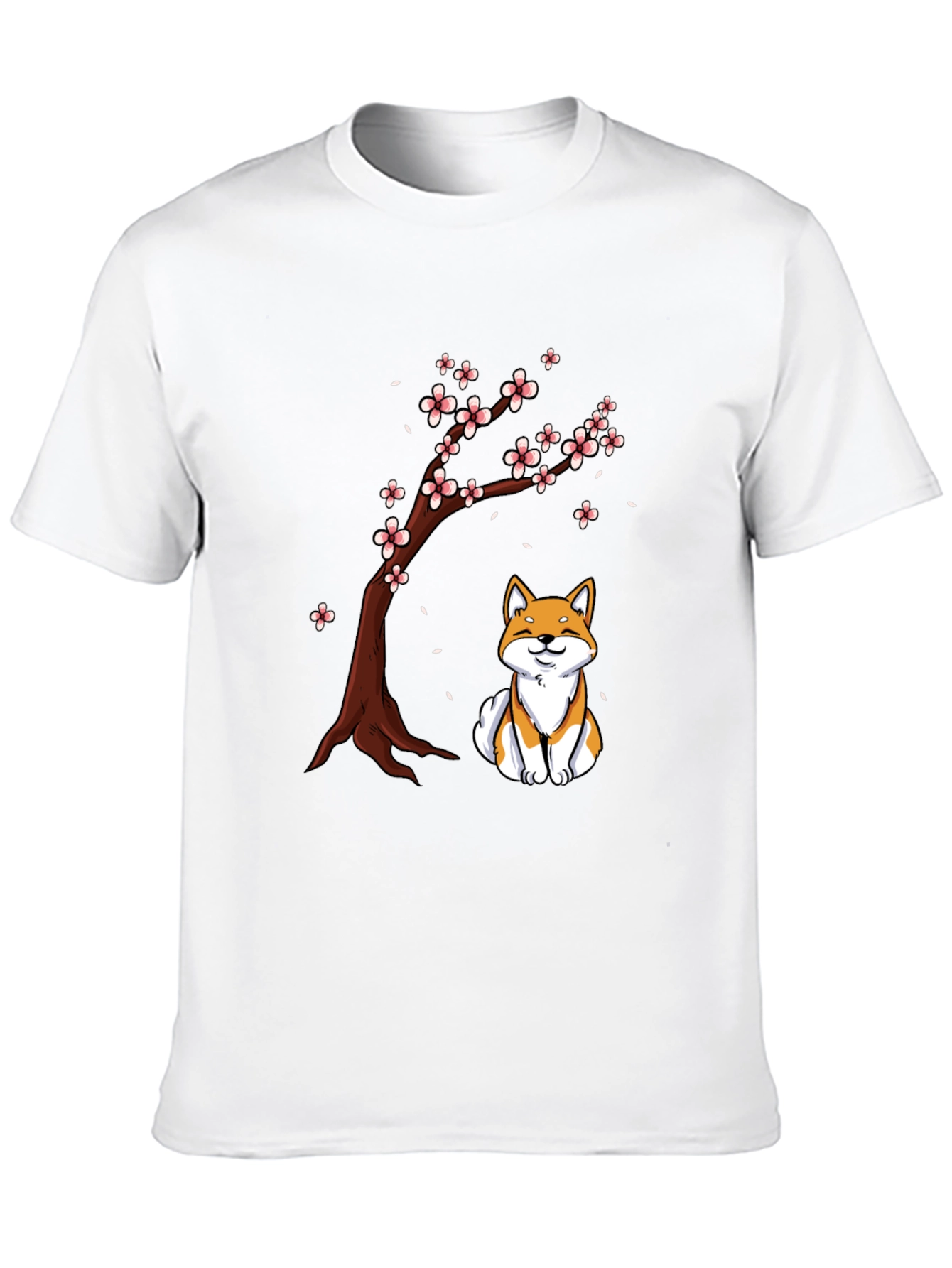 Shiba Inu Under Sakura Tree Graphic T-Shirt