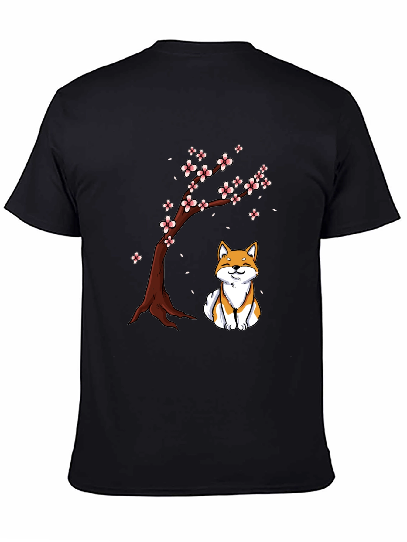 Shiba Inu Under Sakura Tree Graphic T-Shirt