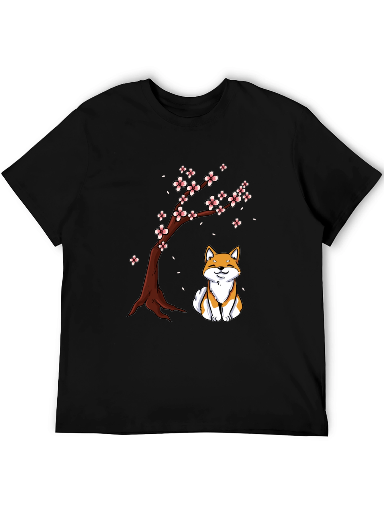 Shiba Inu Under Sakura Tree Graphic T-Shirt