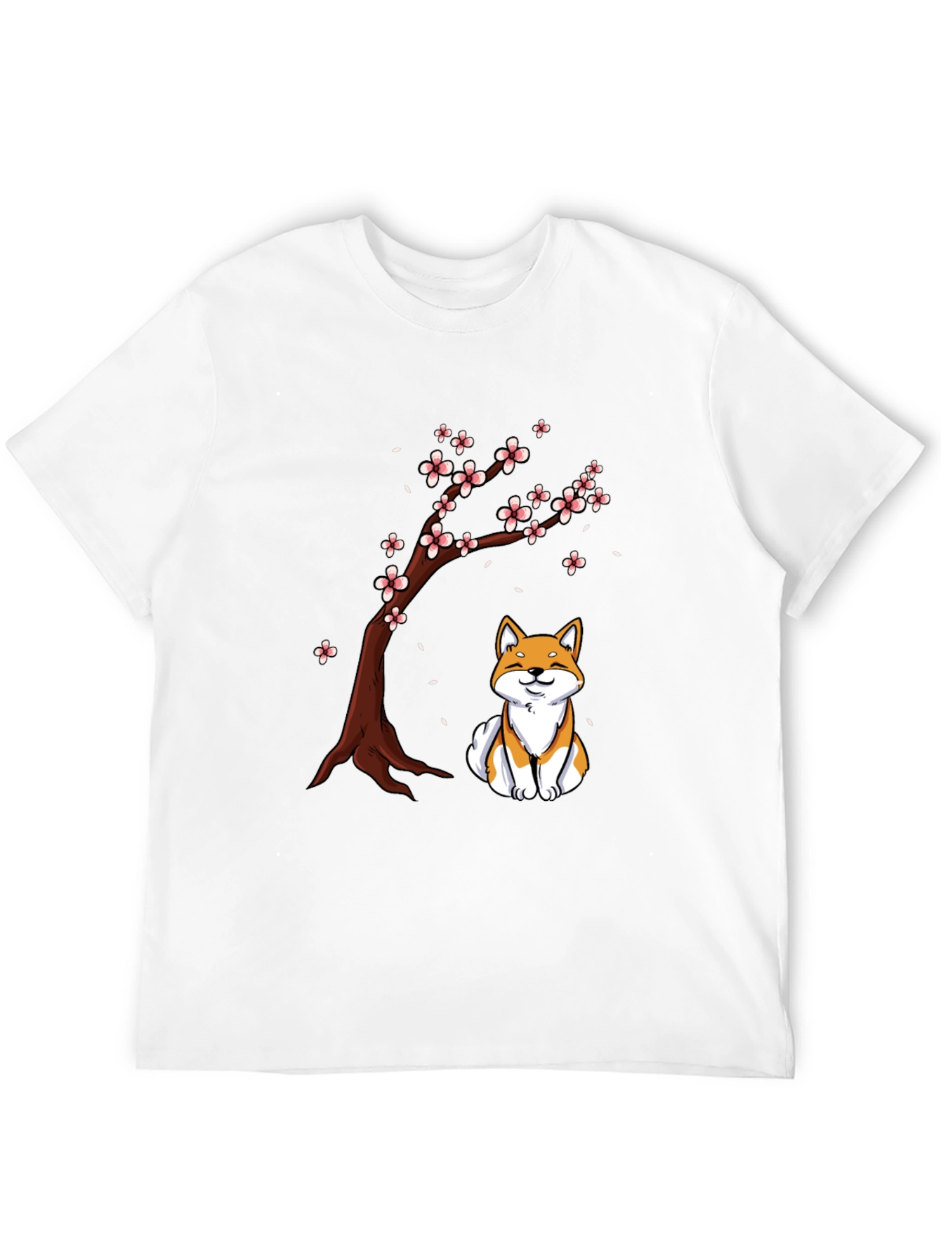 Shiba Inu Under Sakura Tree Graphic T-Shirt