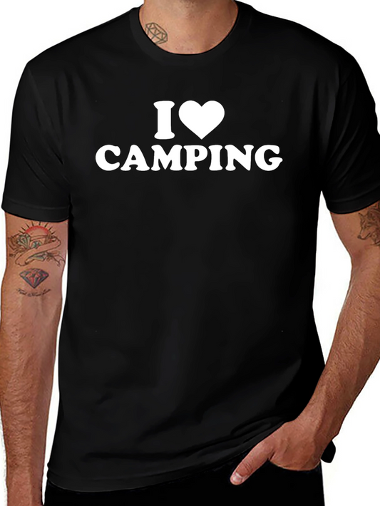 I Love Camping T-Shirt - Black Cotton Blend