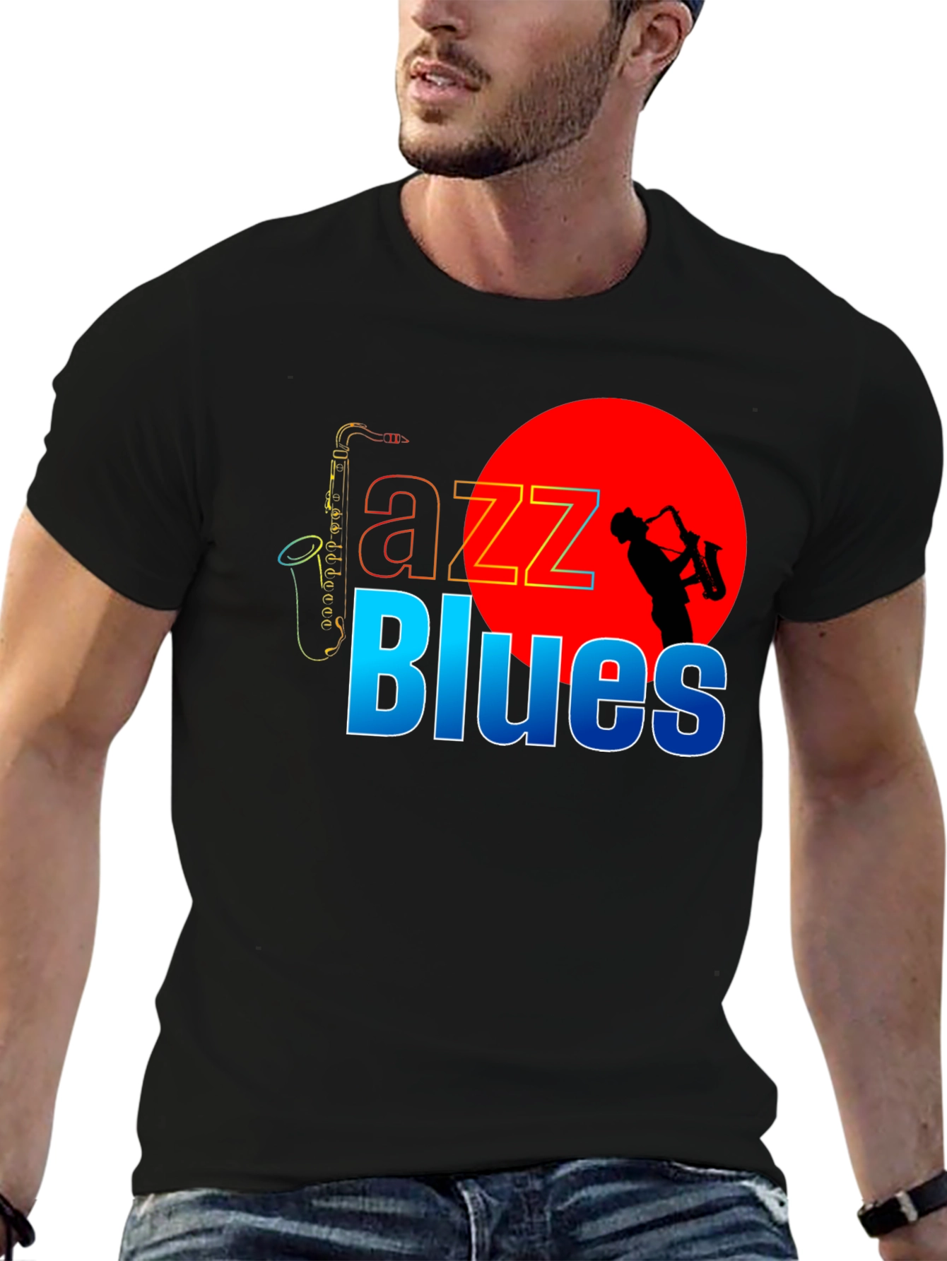 Jazz Blues Graphic Tee - Black