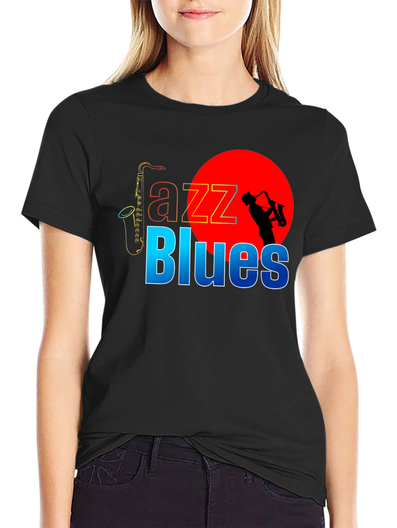 Jazz Blues Graphic Tee - Black