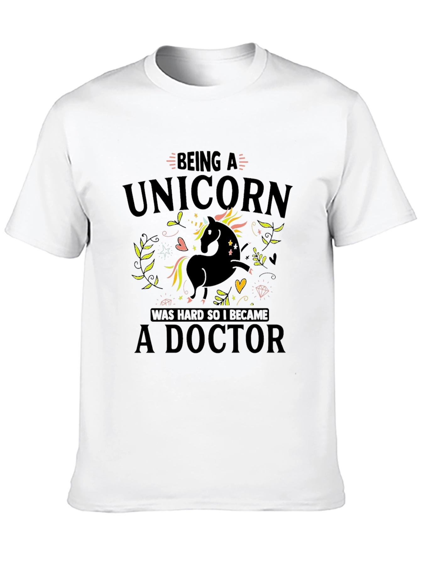 Unicorn Doctor Black T-Shirt
