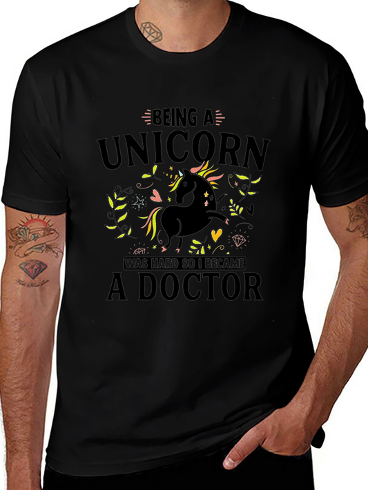 Unicorn Doctor Black T-Shirt