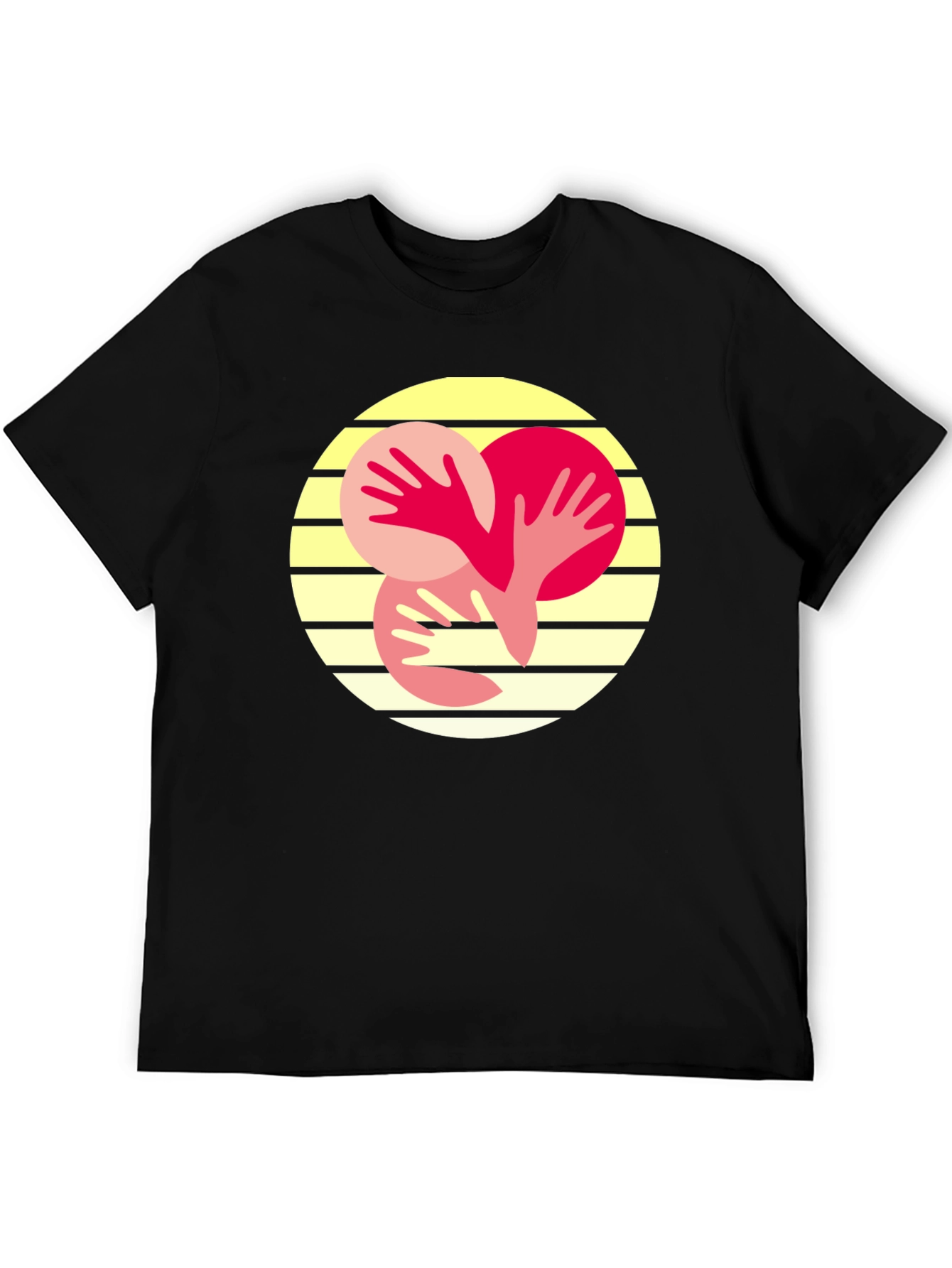 Abstract Hands Graphic Tee - Black