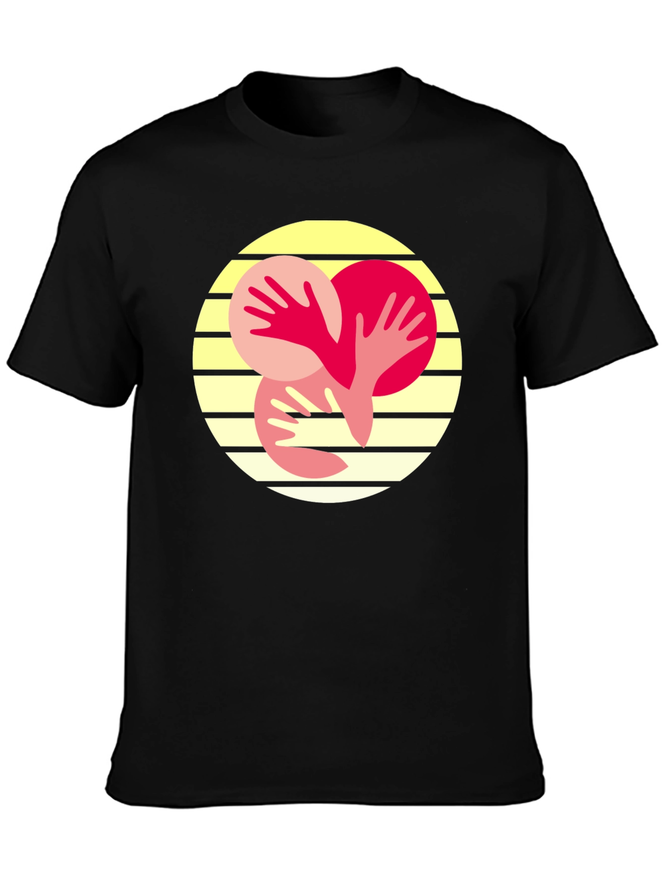 Abstract Hands Graphic Tee - Black