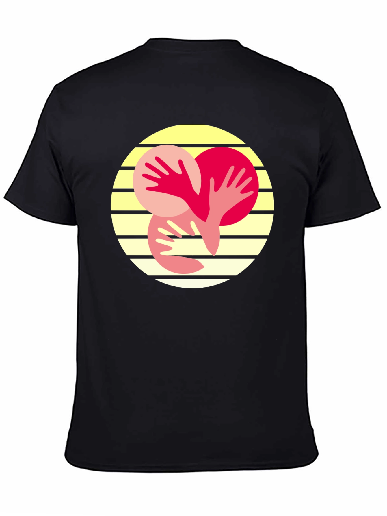Abstract Hands Graphic Tee - Black