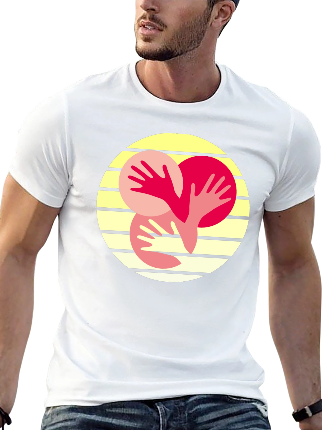 Abstract Hands Graphic Tee - Black