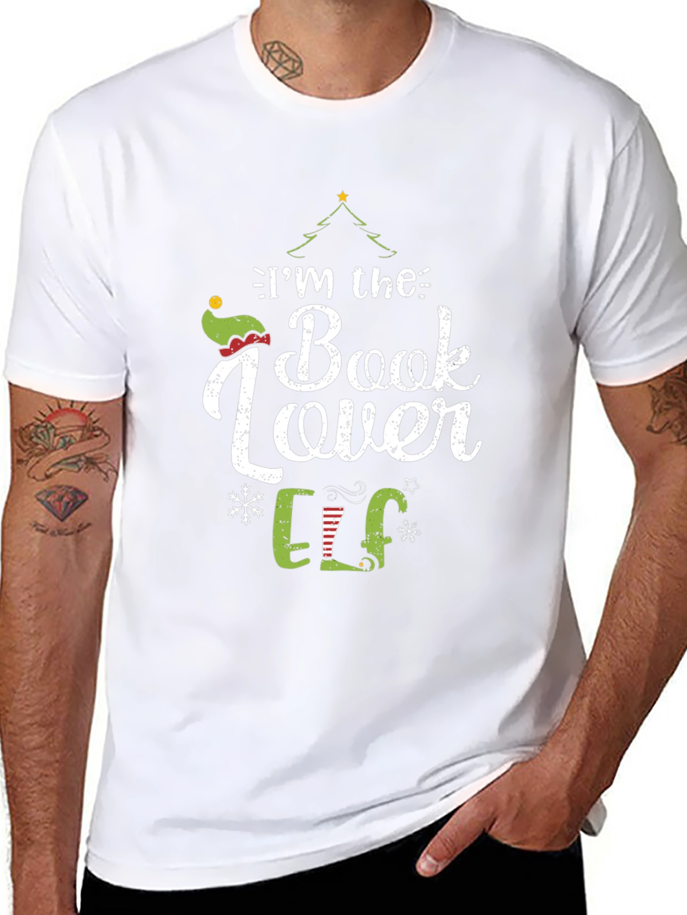 Im the Book Lover Elf Christmas T-Shirt
