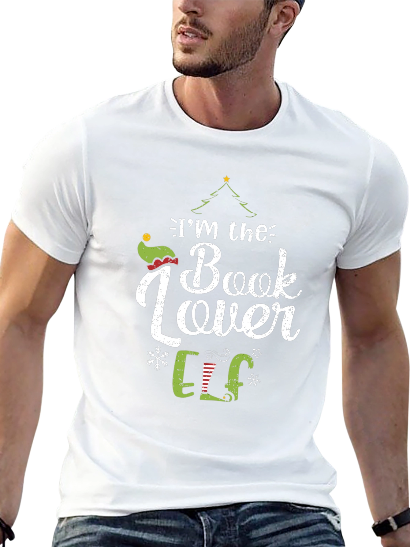 Im the Book Lover Elf Christmas T-Shirt