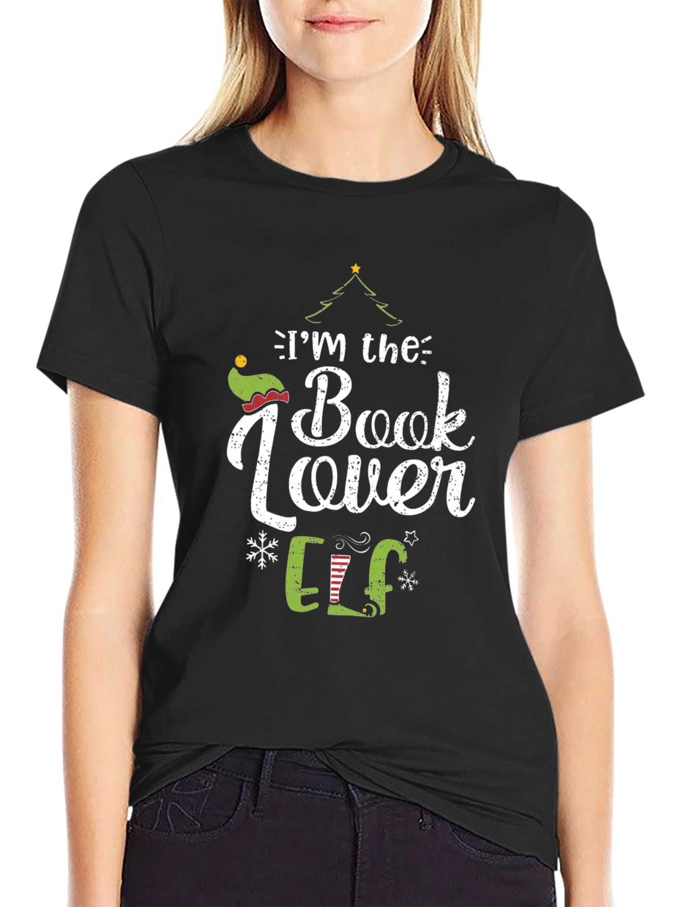 Im the Book Lover Elf Christmas T-Shirt