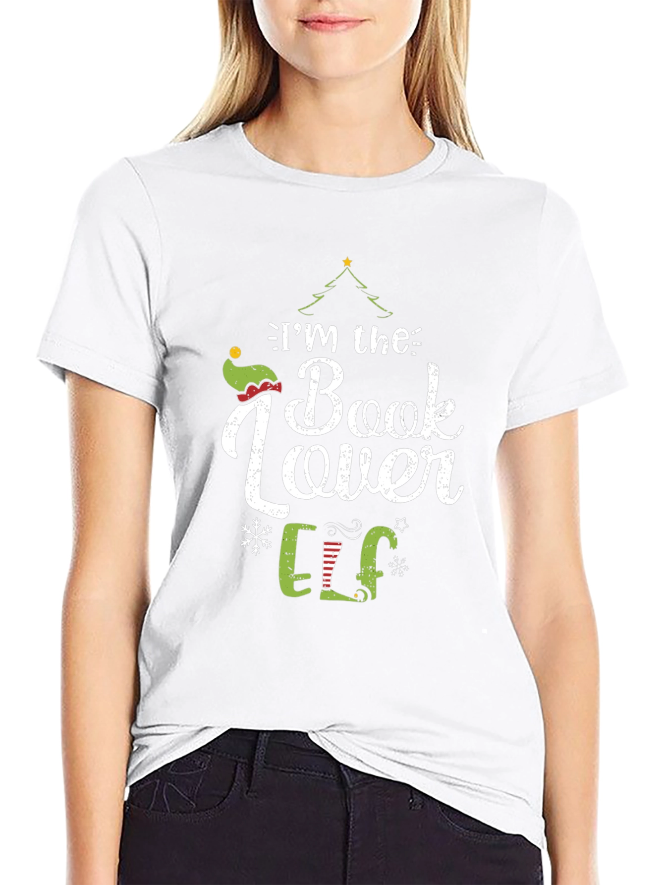 Im the Book Lover Elf Christmas T-Shirt