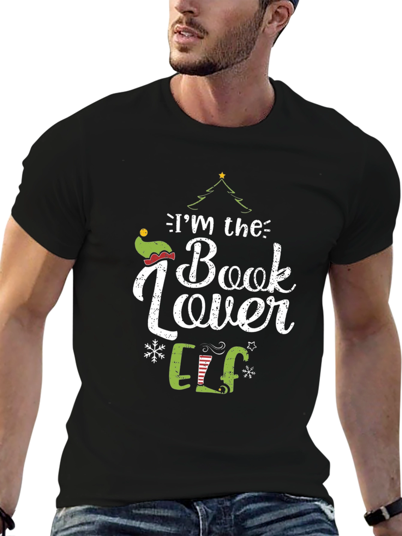 Im the Book Lover Elf Christmas T-Shirt