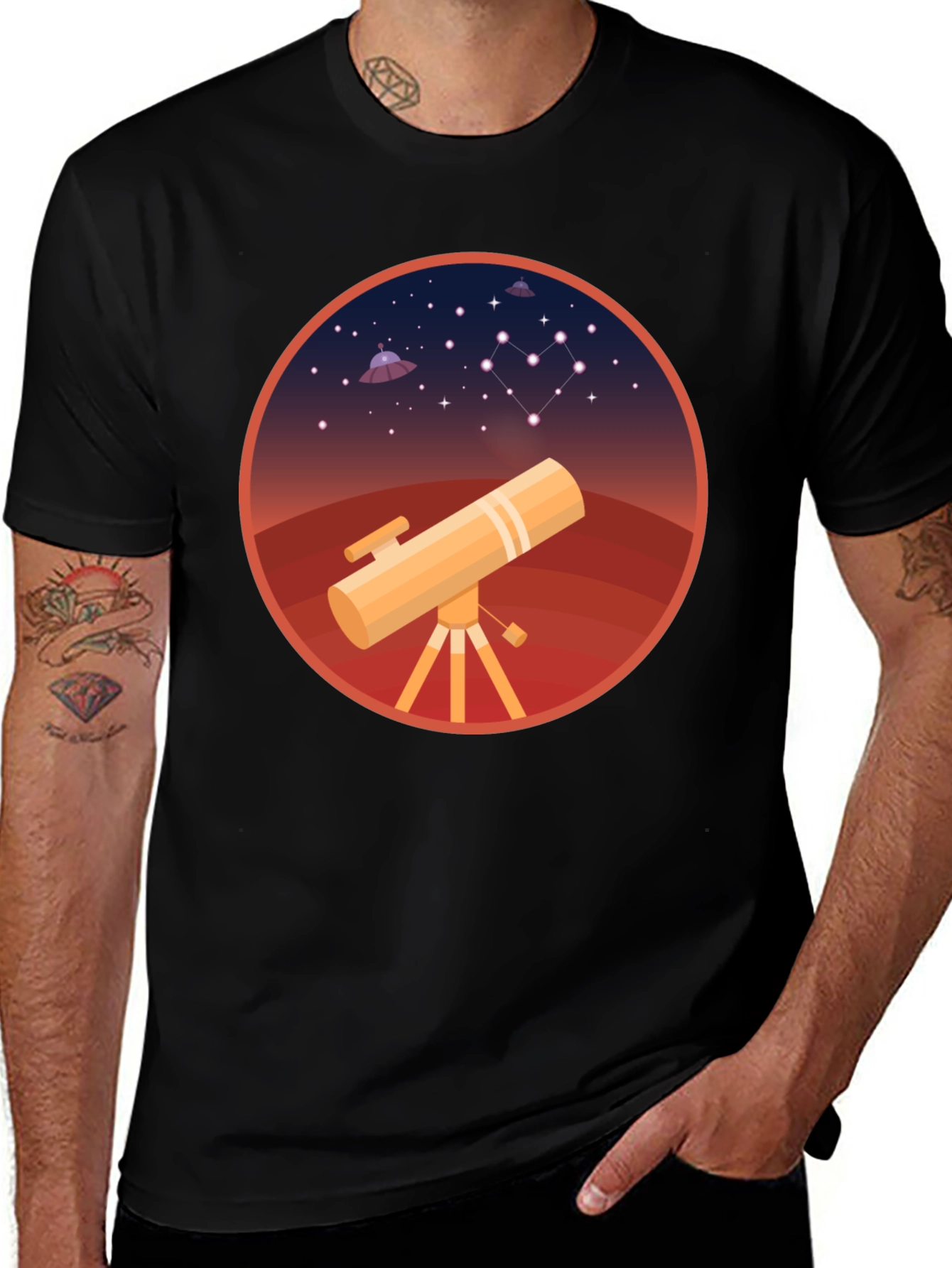 Cosmic Telescope Graphic T-Shirt