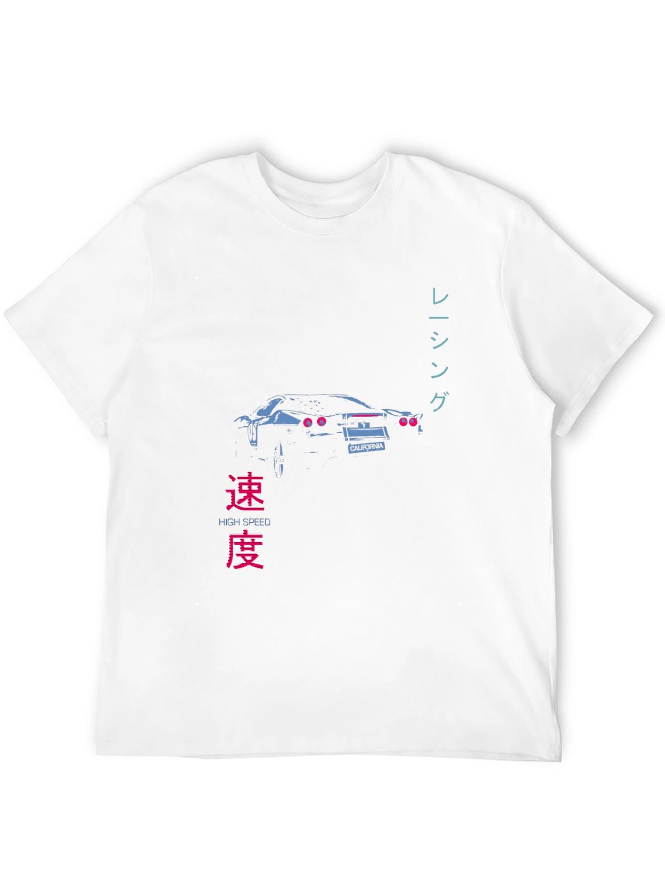Retro High Speed Racing Car Graphic Tee - Black