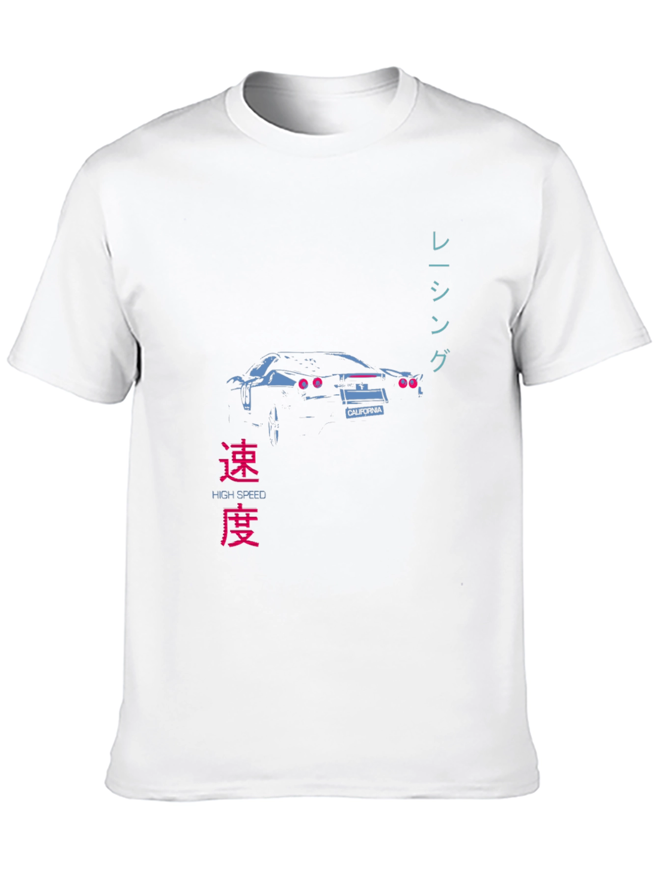 Retro High Speed Racing Car Graphic Tee - Black