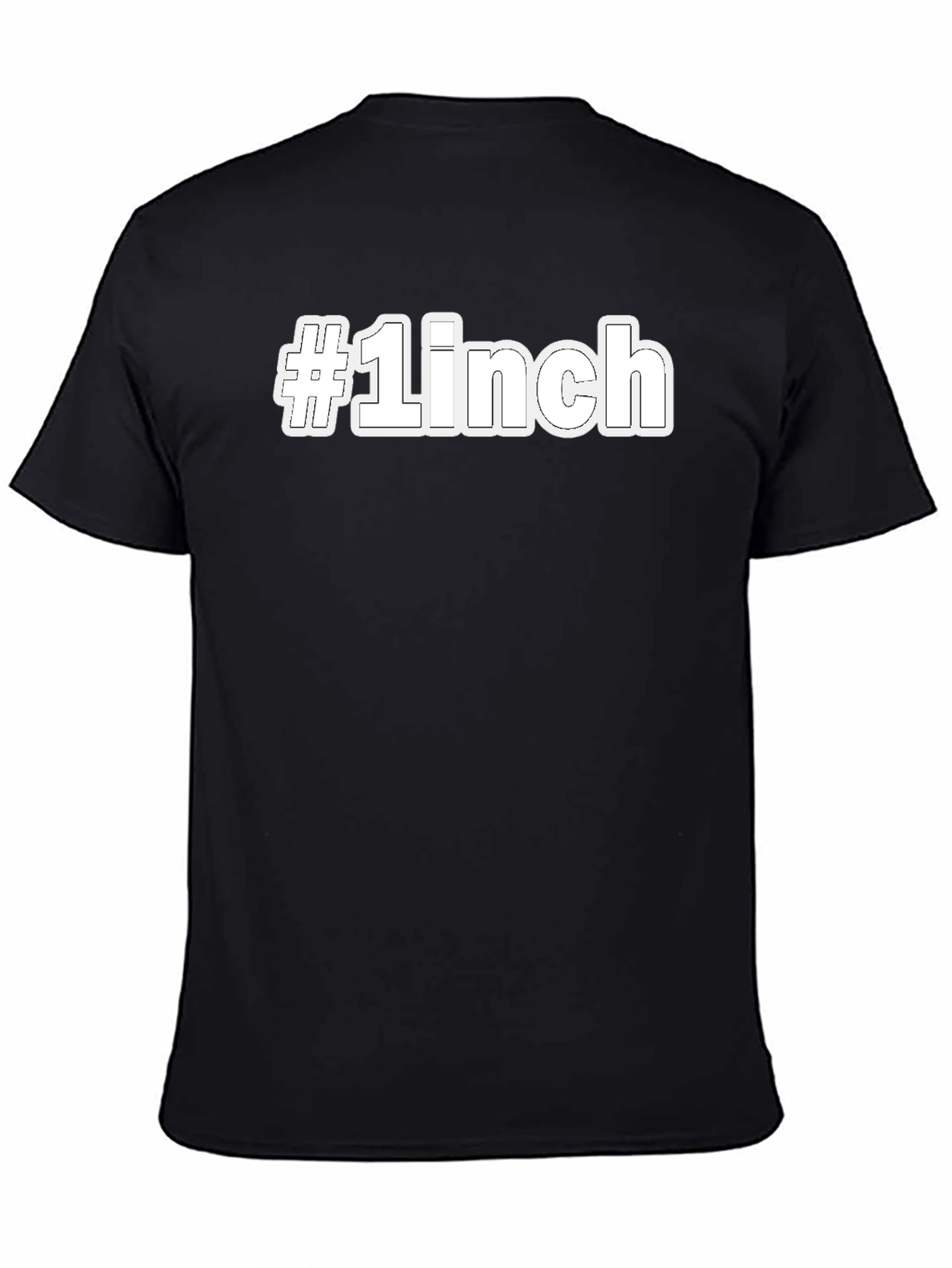 #1Inch Black Cotton Graphic Tee