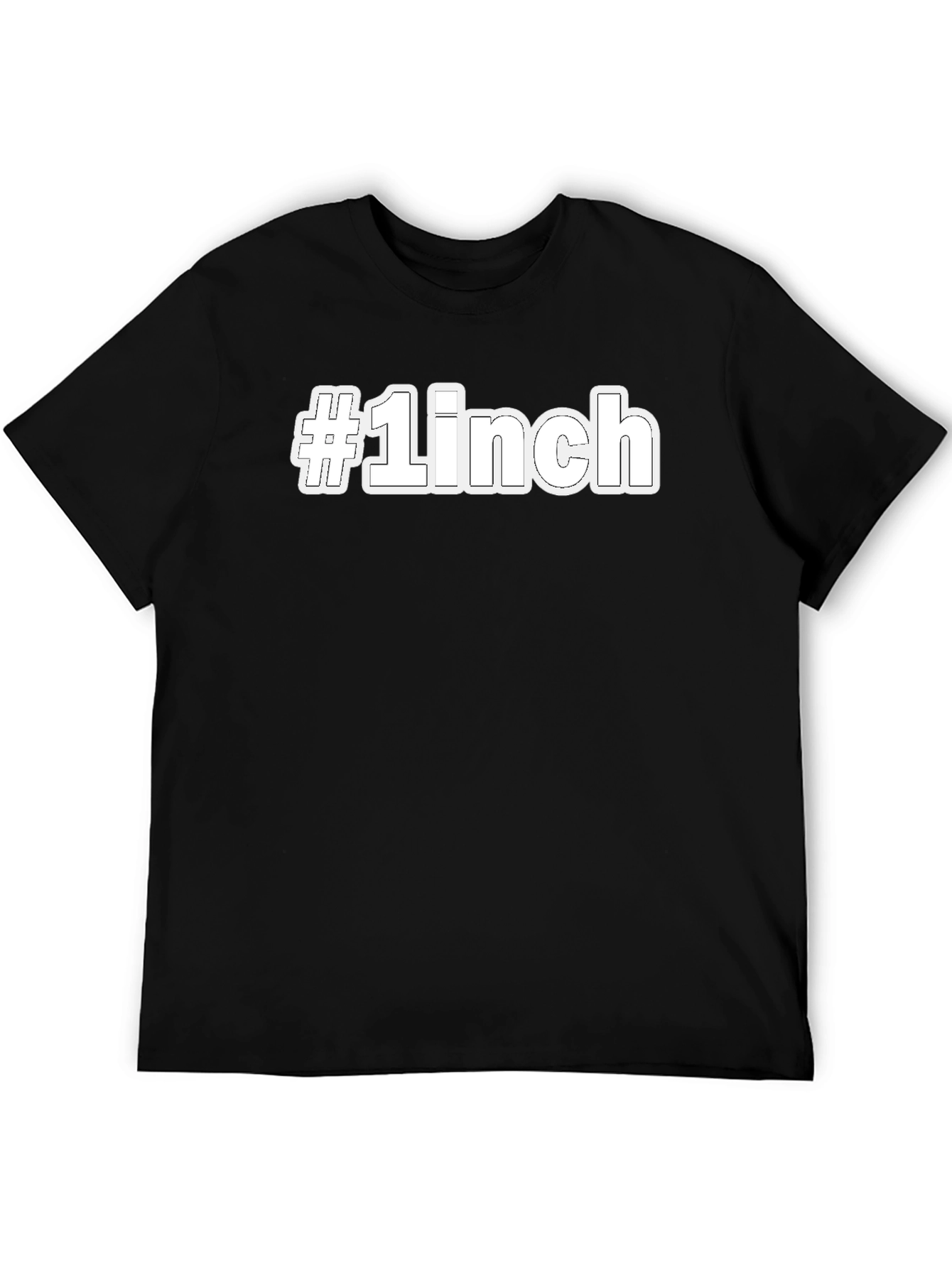 #1Inch Black Cotton Graphic Tee
