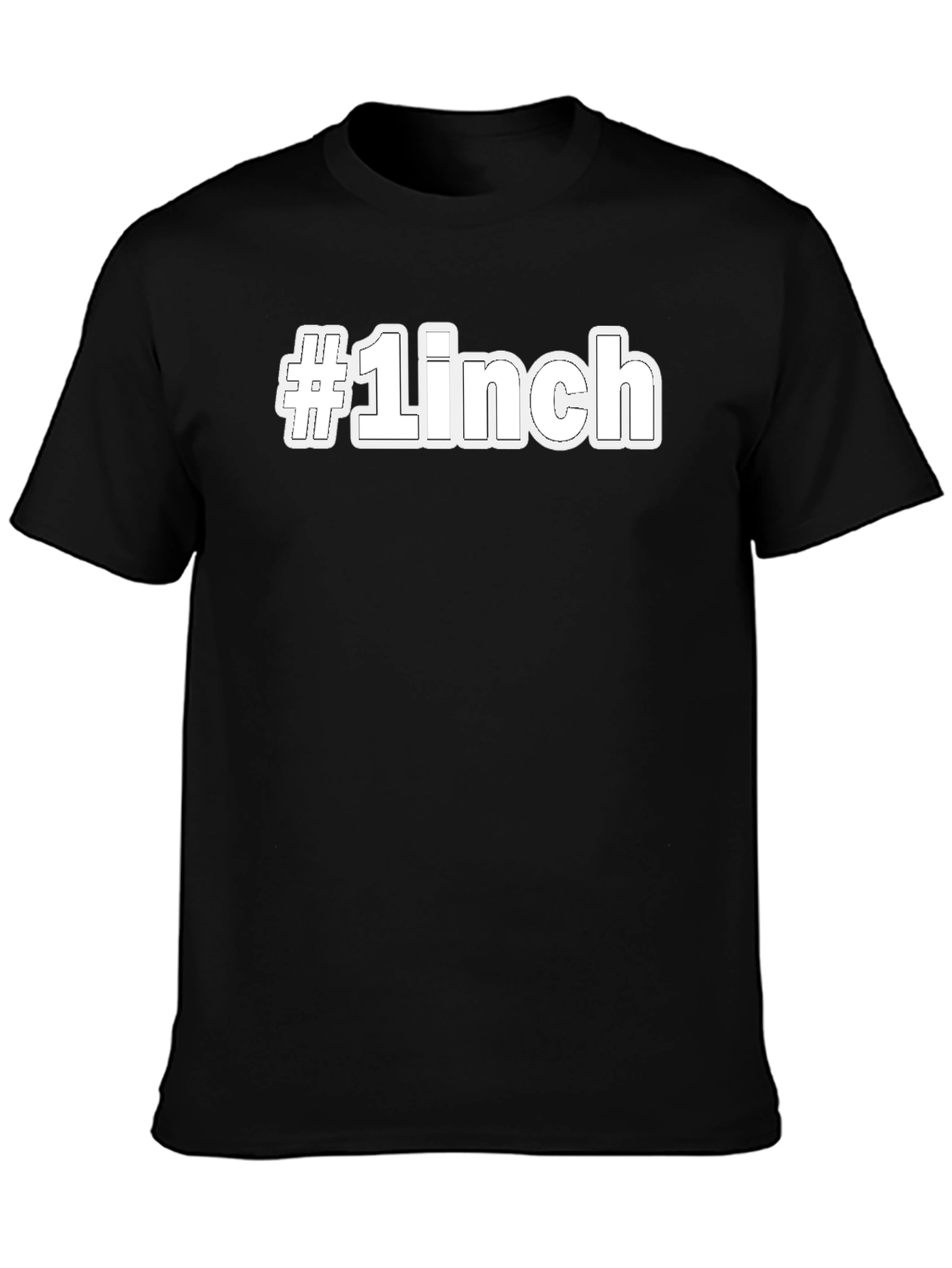 #1Inch Black Cotton Graphic Tee