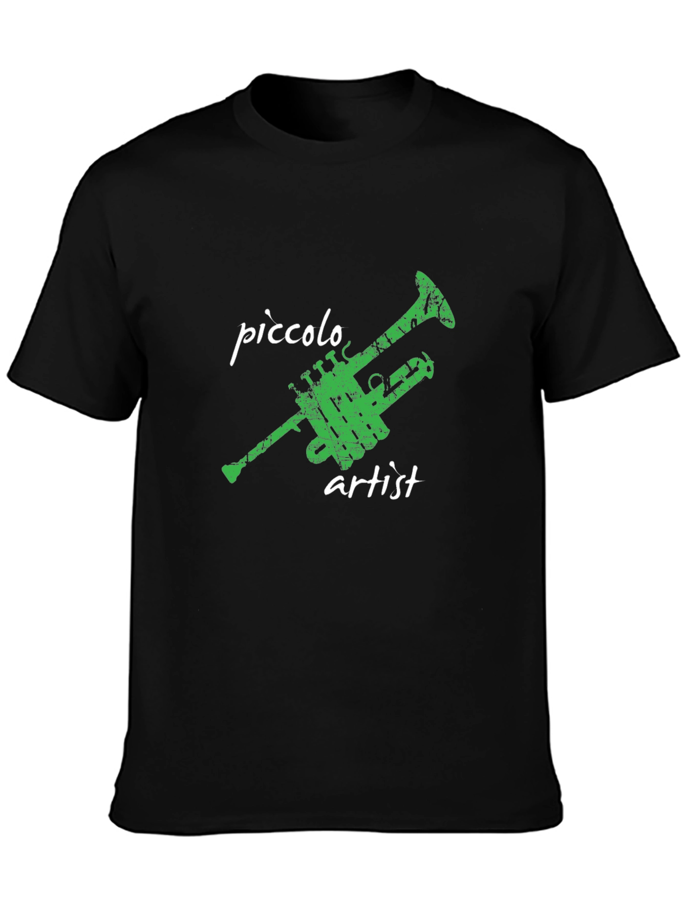 Piccolo Artist Black T-Shirt - Musical Instrument Tee