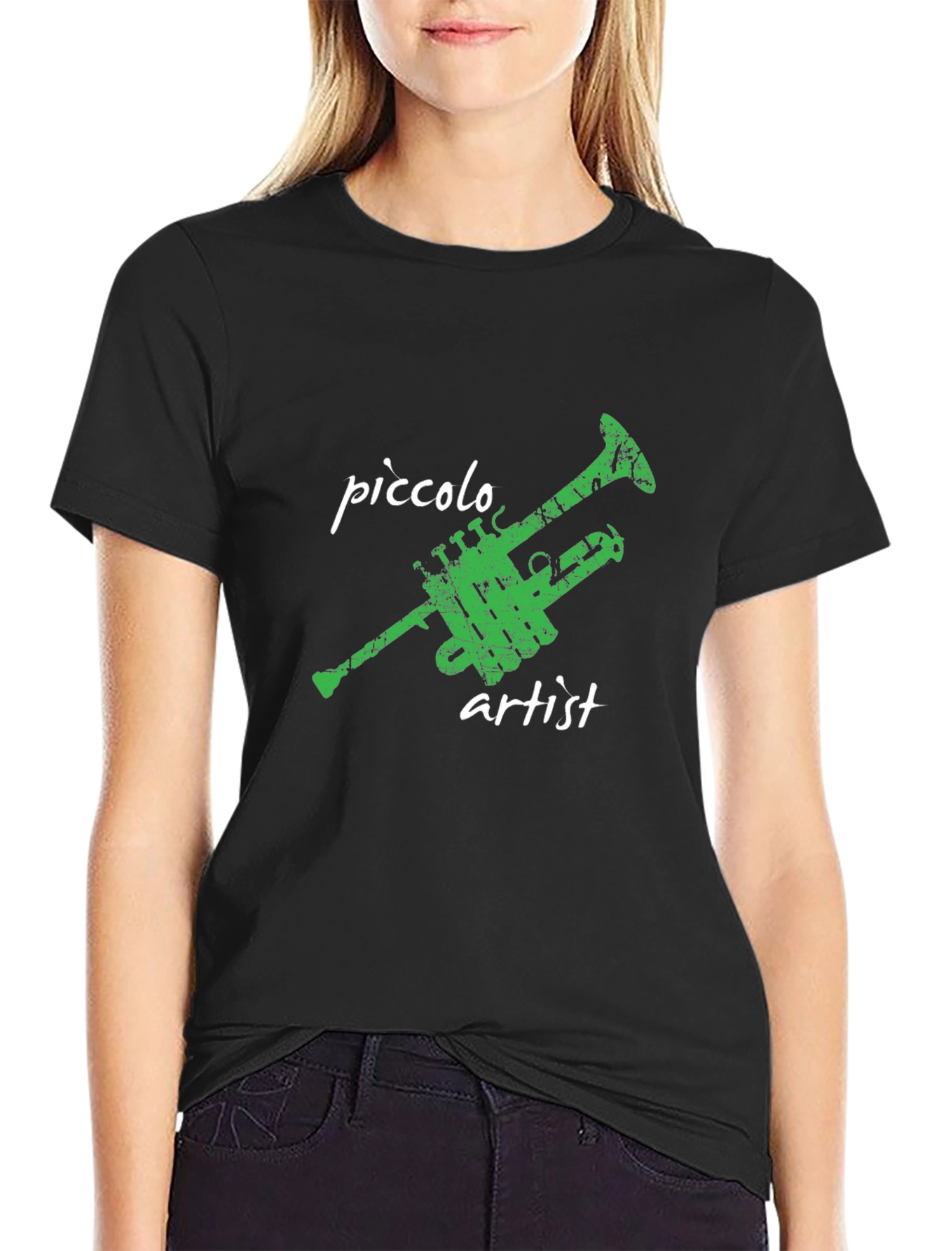 Piccolo Artist Black T-Shirt - Musical Instrument Tee